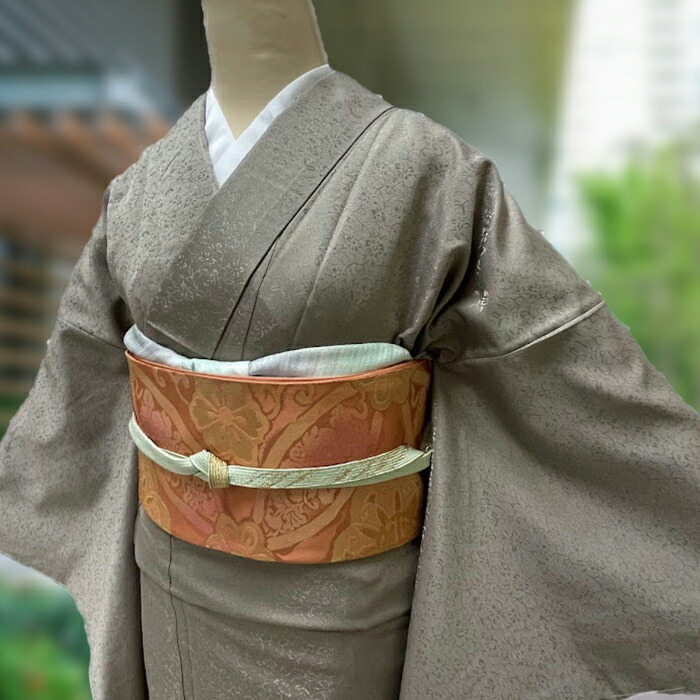 《高級色無地セット》　色無地　着物セット　Ｌサイズ　全部揃って一式セット　 【着物 袋帯 小物一式等】 着物福袋 セット 初心者セット 着物スタートセット 着物一式 初心者 袋帯 洗える着物 簡単着物 二部式襦袢 洗える着物 袷 仕立て上がり
