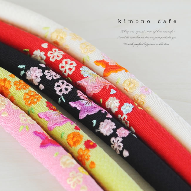 七五三　刺繍入り　結び帯　定価19,360円　帯締め 京都室町st. 七五三 結び帯 はこせこセット ト 7歳 女の子 刺繍