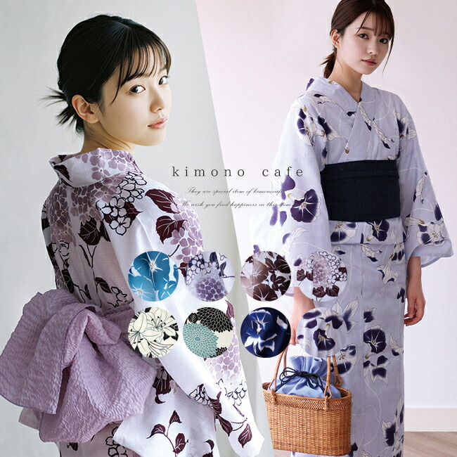 ふりふ　【洗える】浴衣&帯セット　涼感素材　セオゆかた　夏キモノ　花柄レトロ 楽天市場】浴衣 レディース セット 大人花柄くっきり 浴衣+帯 2