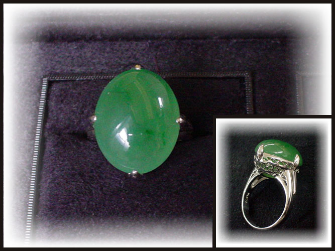 楽天市場】K10 翡翠 リング 12号~13号 天然無処理ヒスイ