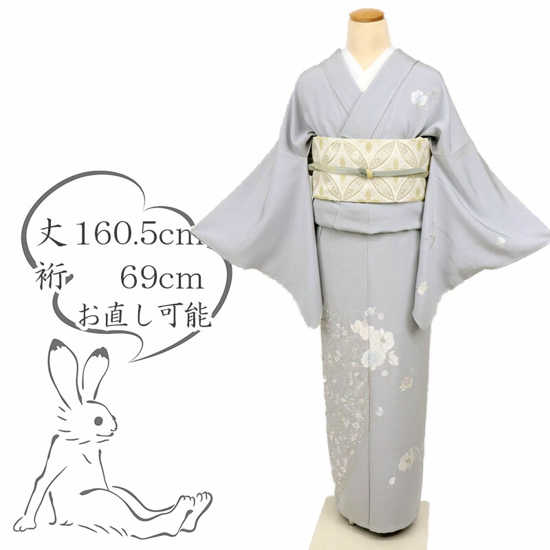 楽天市場】【中古】刺繍 付下げ『山口美術織物』蘭に花唐草 セミ