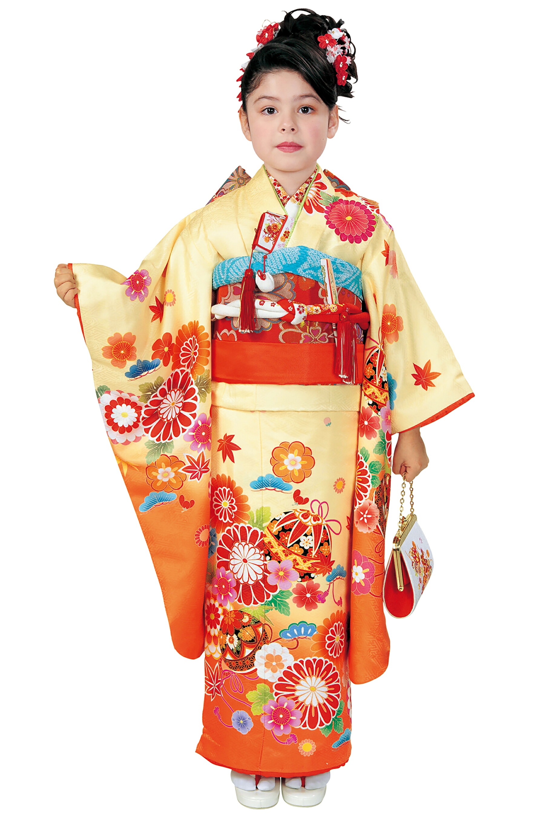 “Web押さえる売りわたす品！” ■【R・KIKUCHI/リョウコ・キクチ】 【７才お嬢さん用 七五三総締め書き割り】 No.73 皮膚軟化剤色 ☆しごきと帯揚げの色選べます！ 七五三の祝賀会、お正月などに！
