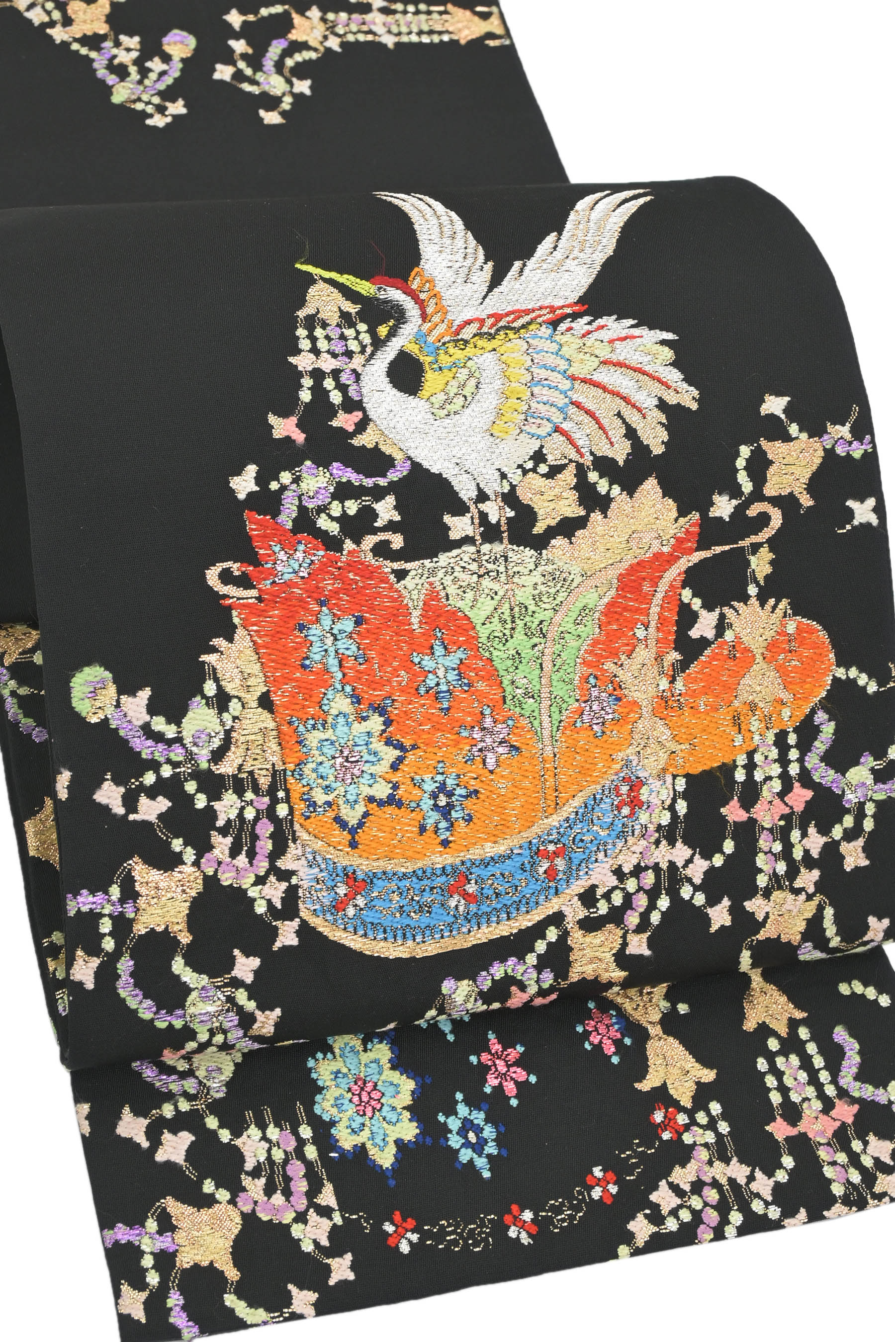 【龍村平蔵製】 傑作手織り工藝錦本袋帯 ≪御仕立て上がり・中古美品≫ 「千代乃冠錦」 これぞ幻の工芸品！ 平蔵製の中でも最高級クラスの逸品！