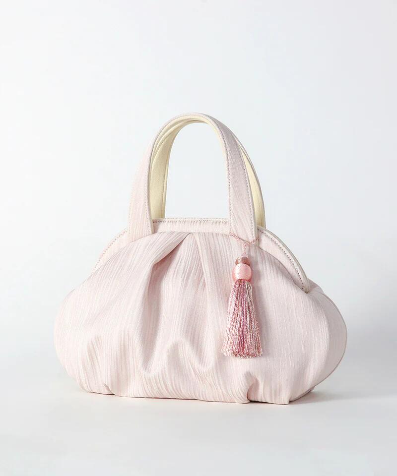 “待望の再入荷” 【IWASA×きものすなお】 バルーンバッグ 「紅鶴-FLAMINGO-」 毎日に寄り添う上質バッグ ふんわり、上品…