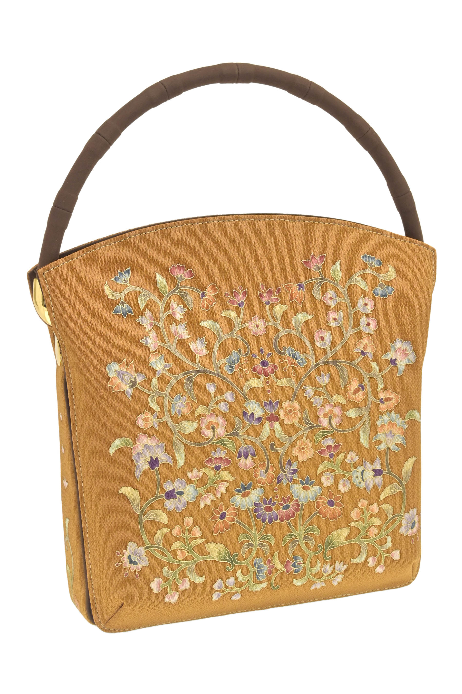 小*家様 OKAJIMA 岡重 オカジマ ハンドバッグ 和装 ベージュ シルク