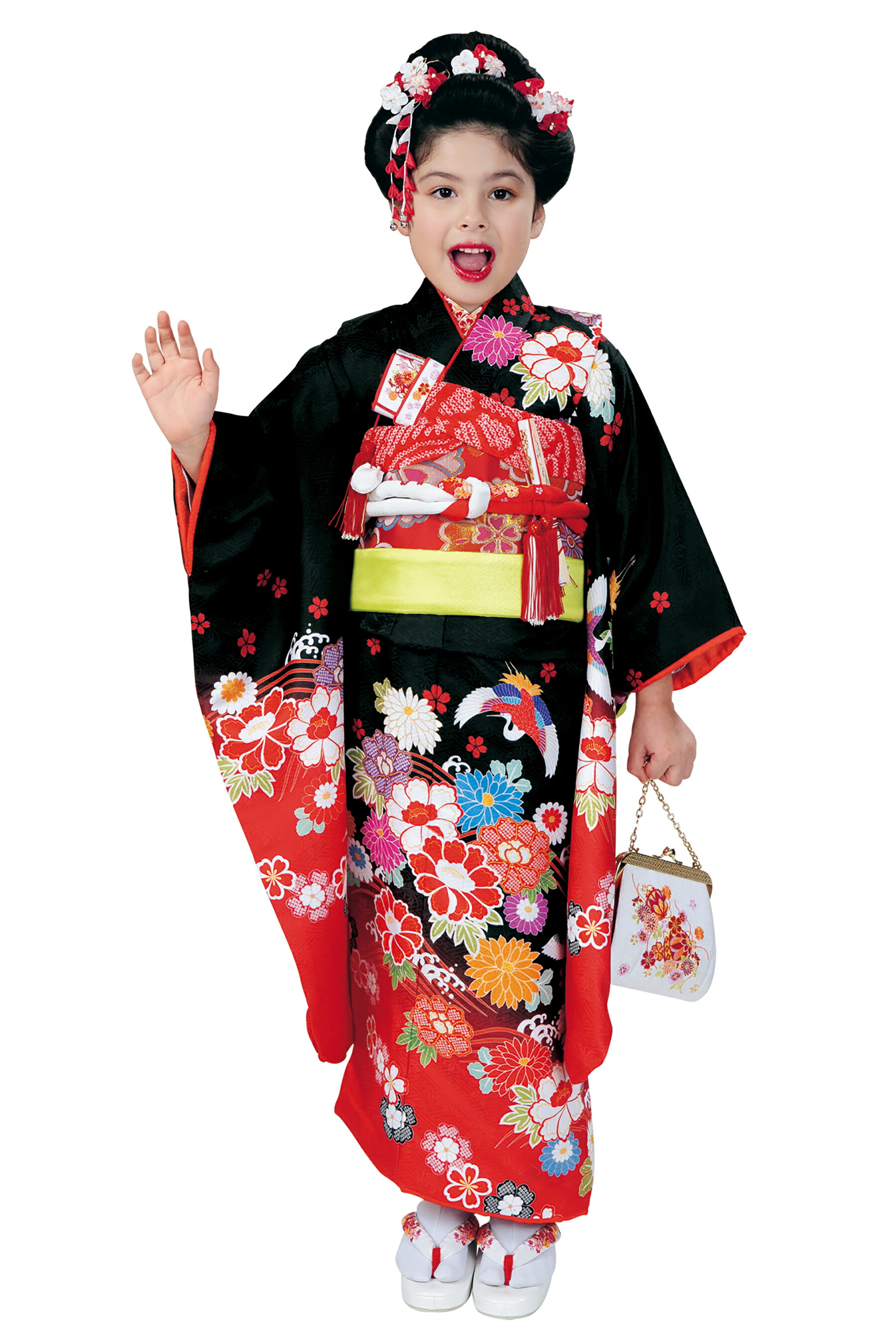 “Web押さえる売りわたす品！” ■【R・KIKUCHI/リョウコ・キクチ】 【７才お嬢さん用 七五三総締め書き割り】 No.79 黒いこと ☆しごきと帯揚げの色選べます！ 七五三の祝賀会、お正月などに！