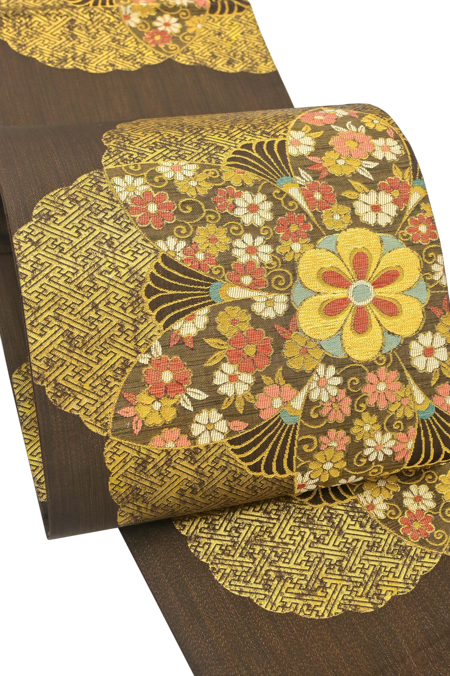 【芸術帯地 洛風林】 特選芸術袋帯 ≪仕・中古美品≫ 「桜に秋草の花」 磨きあげるに磨きあげるを重ねた… 風化しない洛風林の愛らしさ。