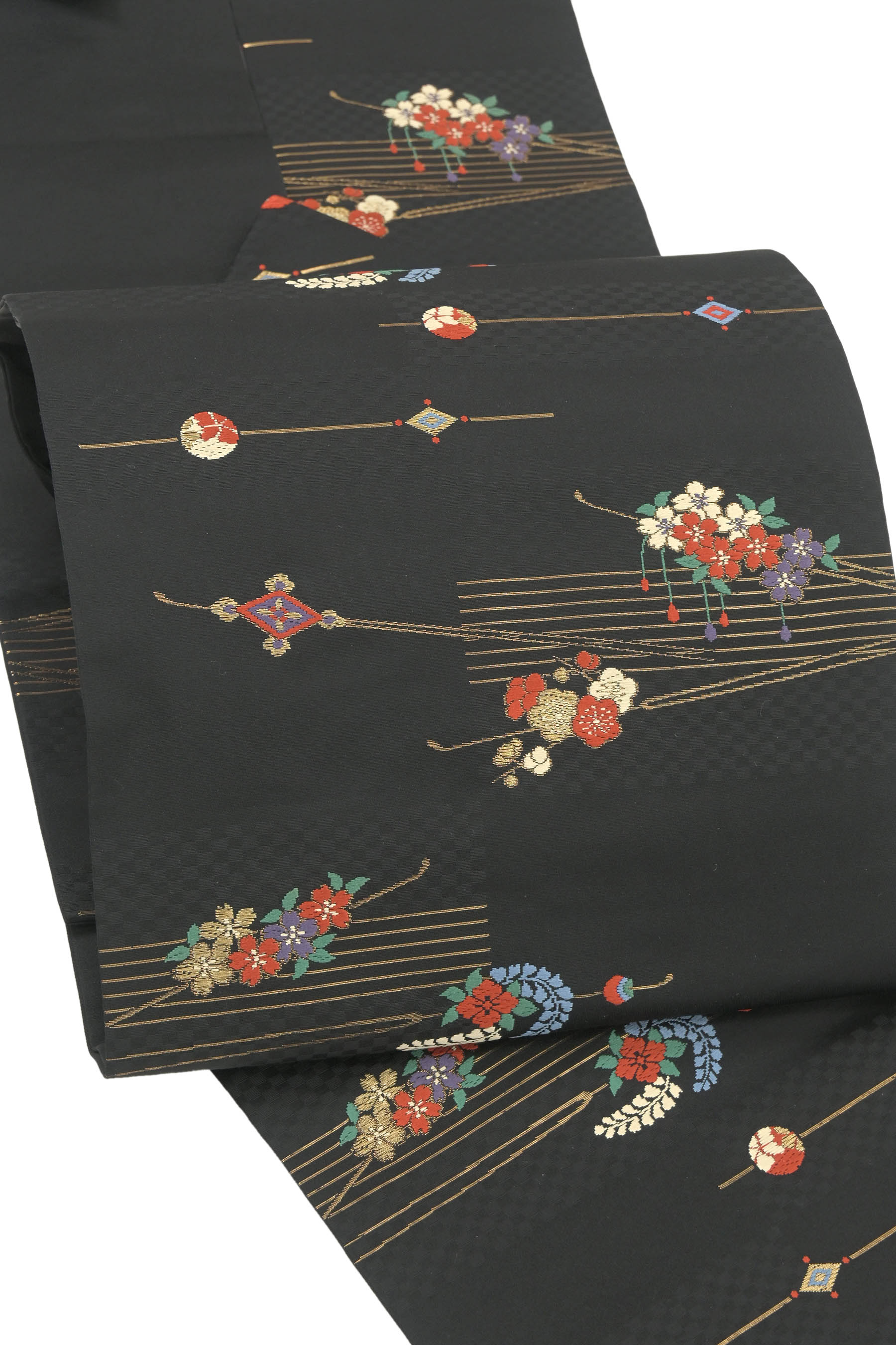 【お仕立てもの売り上げ金・中古美品】 正絹九寸名古屋帯 「花かんざし」 セミフォーマルから雅びやか心地よいに！ お一応あれば九鼎大呂！