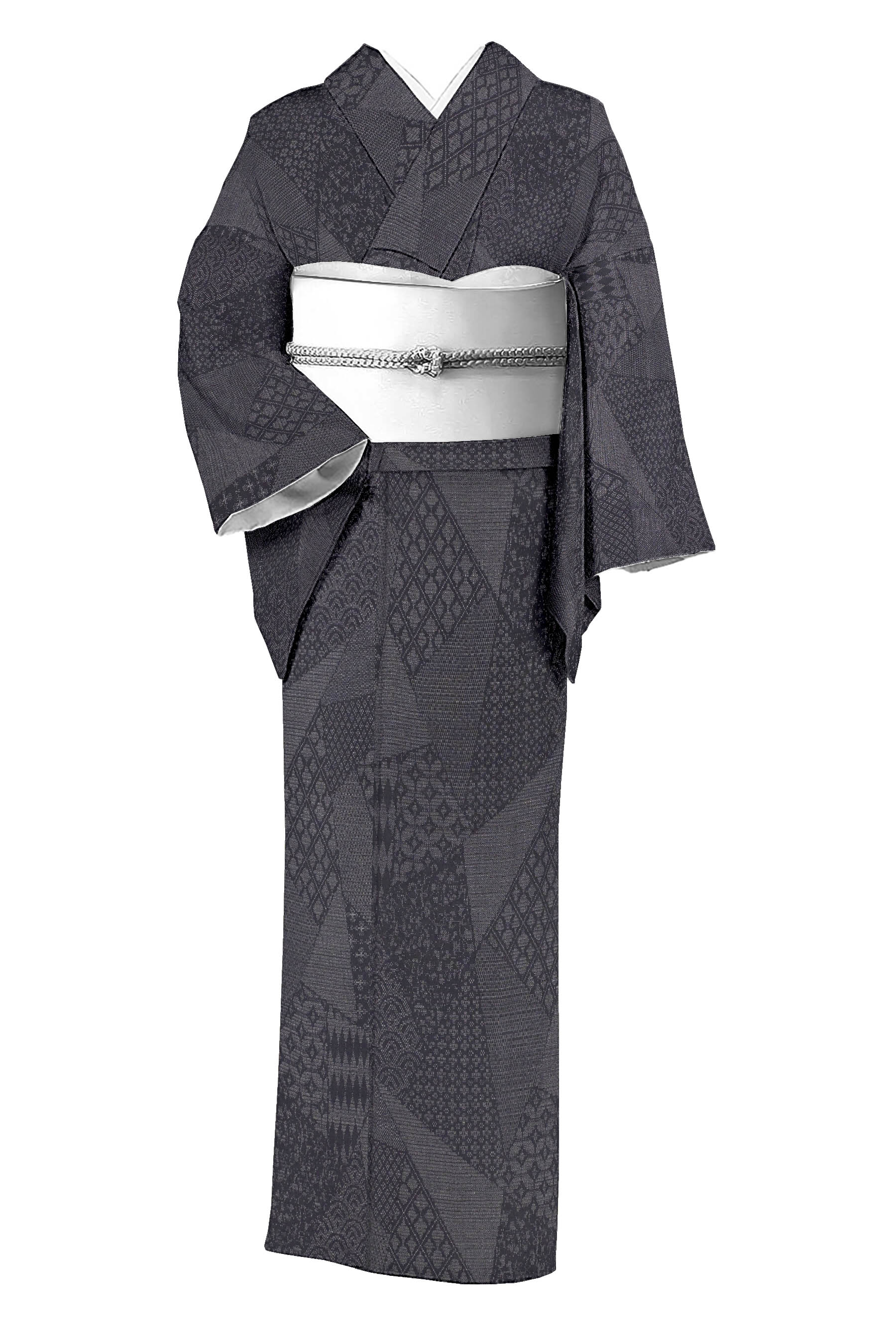 【15％オフクーポン客体】【週入れ代わり掘り出し物第一弾！】 【本塩沢】 製織：酒井布切れ 180山亀甲絣・蚊絣併用 ≪御仕立てもの売り上げ金・中古美品≫ 「裂取り」 もの凄まじい滅多に無い…不可思議の180山亀甲！ 最御膳上等の本塩沢！ 身の長149 裄67 着物-和服