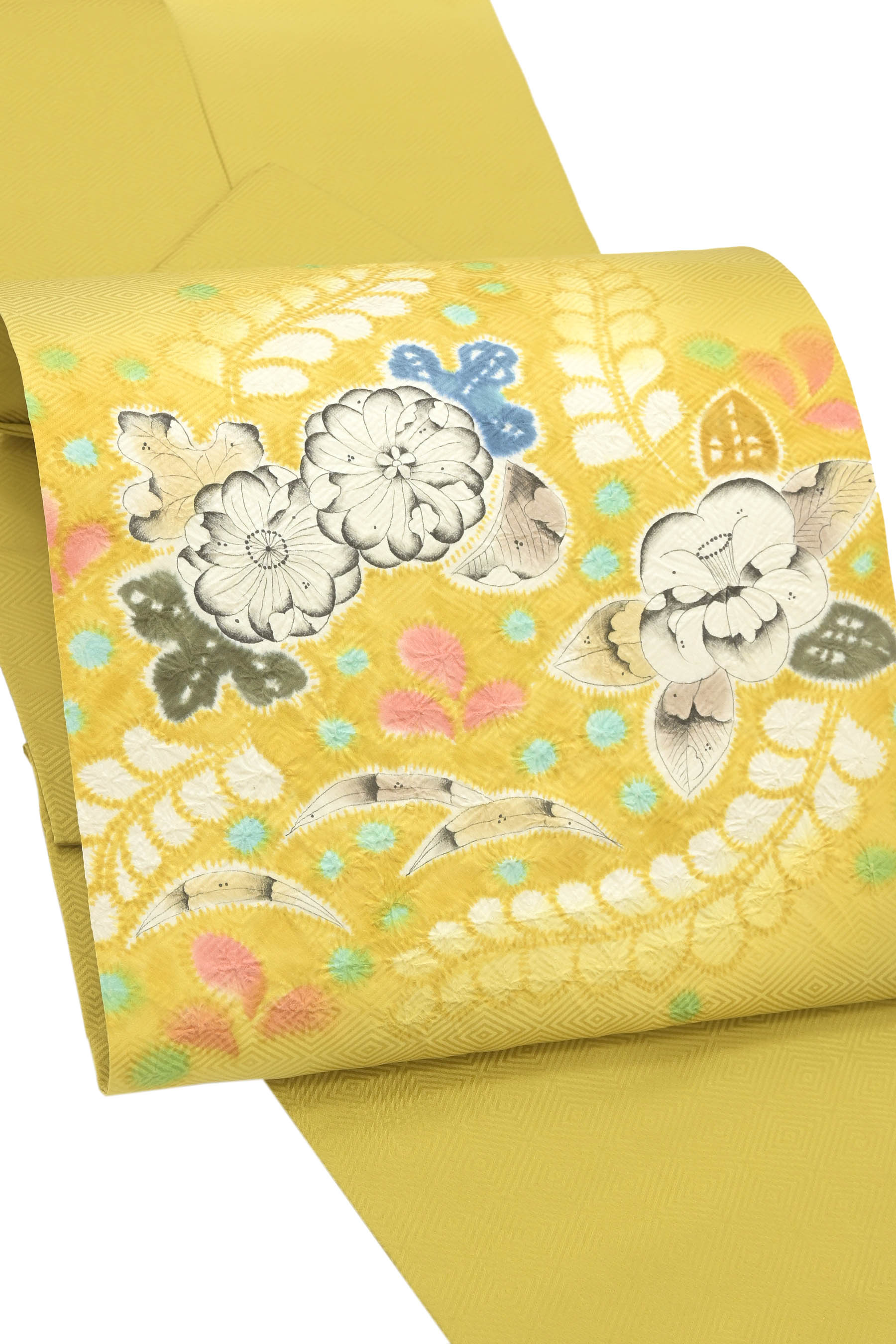【20％オフクーポン対象】 【お得なエブリデイロープライス】 特選創作友禅九寸名古屋帯 ≪御仕立て上がり・中古美品≫ 「辻ヶ花」 繊細な線、豊かな色。｜京都きもの市場 店