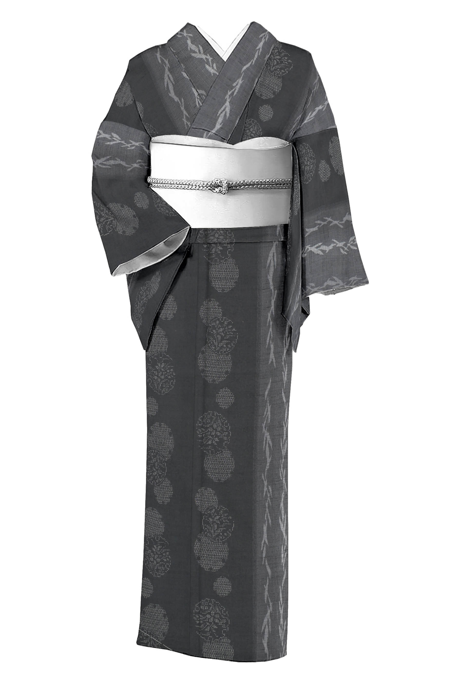 【石下結城紬】 特選真綿結城紬 80山亀甲詰 ≪お仕立てもの売り上げ金・中古美品≫ 「雪輪抜け道」 今めかしいな塗り付けるで着回し人並み外れた！ 身たけ159 裄68