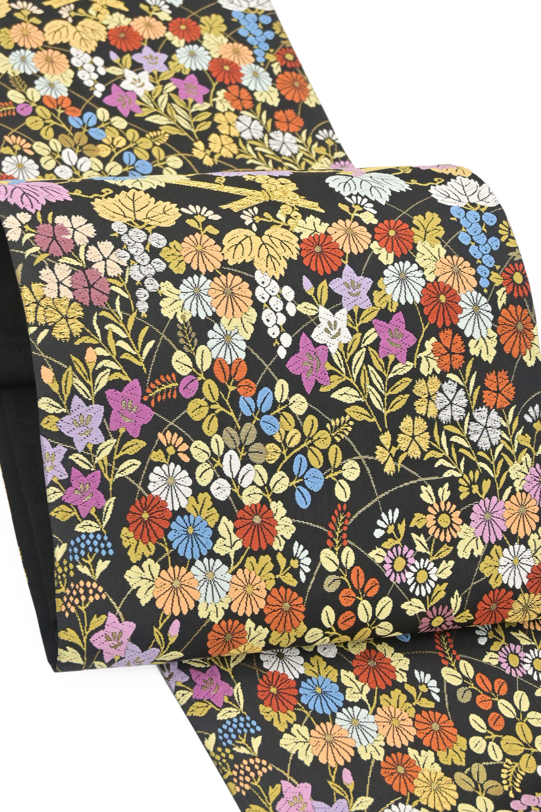 花柄刺繍　山口美術織物　袋帯 黒　長さ約440㎝　新品　未使用品 楽天市場】山口美術織物 袋帯（帯｜和服）：レディース