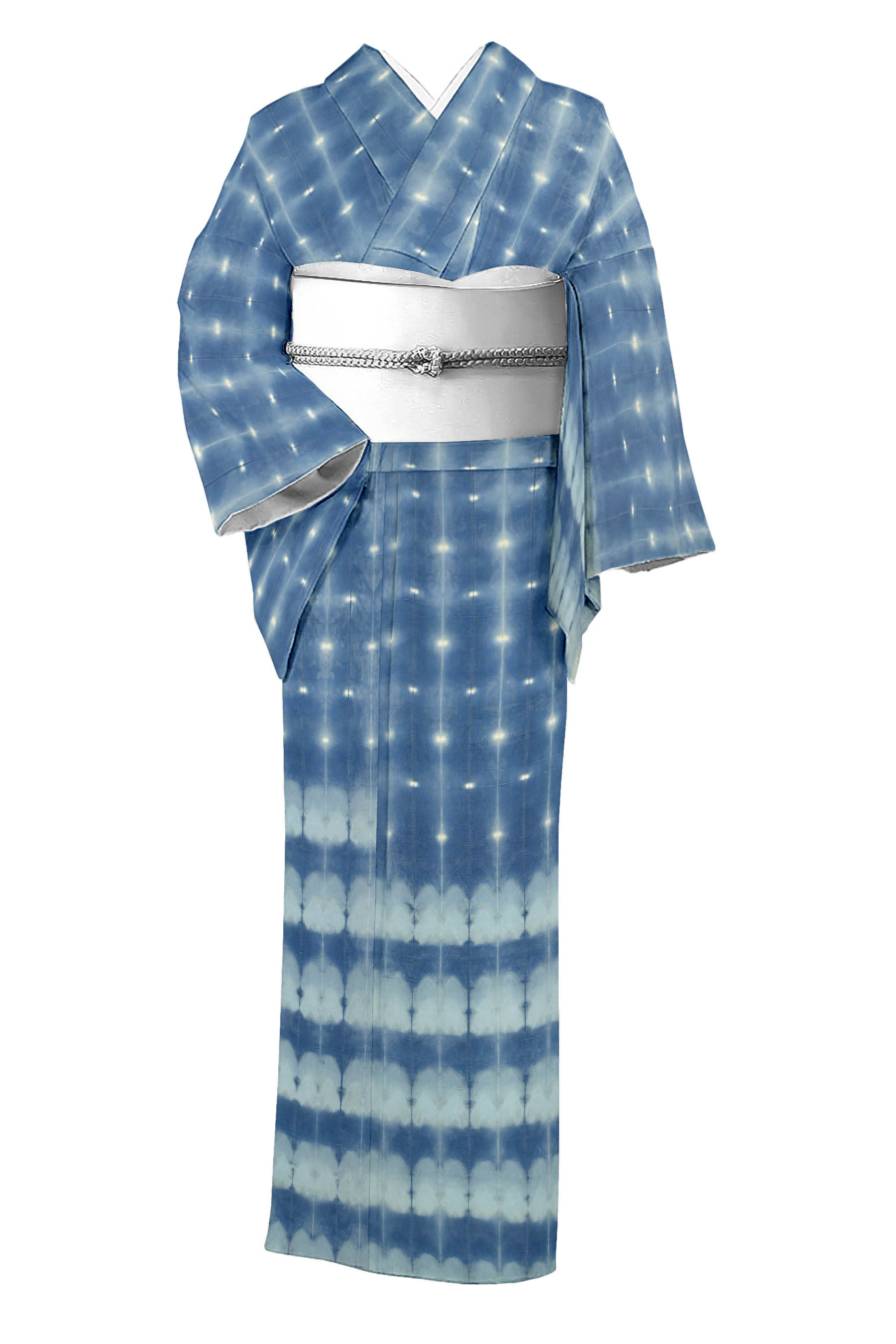 楽天市場】新道弘之本藍染 板締絞り単衣 着物【お仕立て替え済