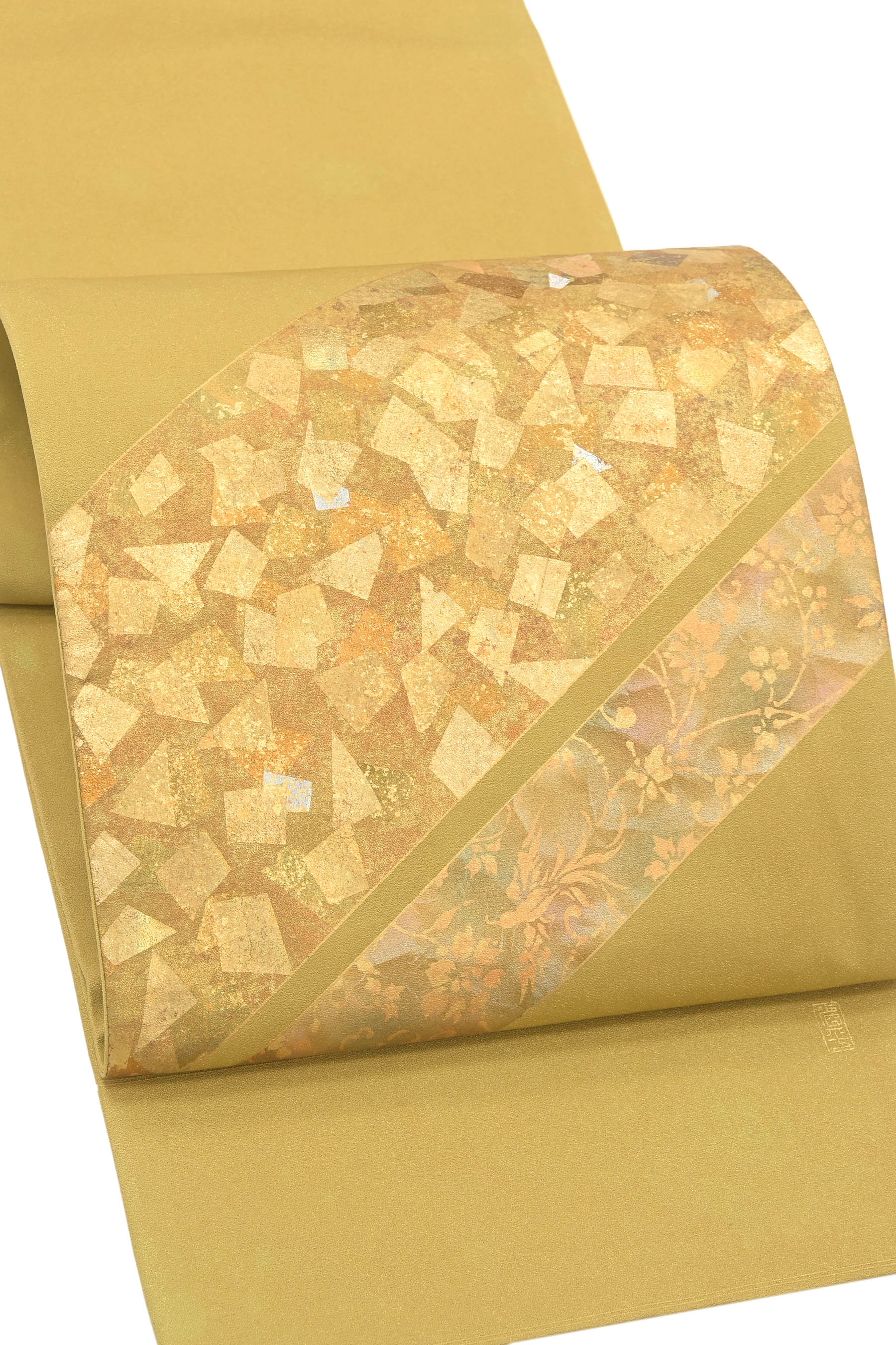 【決算前の超在庫処分市】 【金彩工藝作家　堀省平】 特選工芸袋帯 ≪御仕立て上がり・中古美品≫ 「斜箔色紙」 箔加工の名工作&hellip; 艷やかに映える存在感！｜京都きもの市場 店