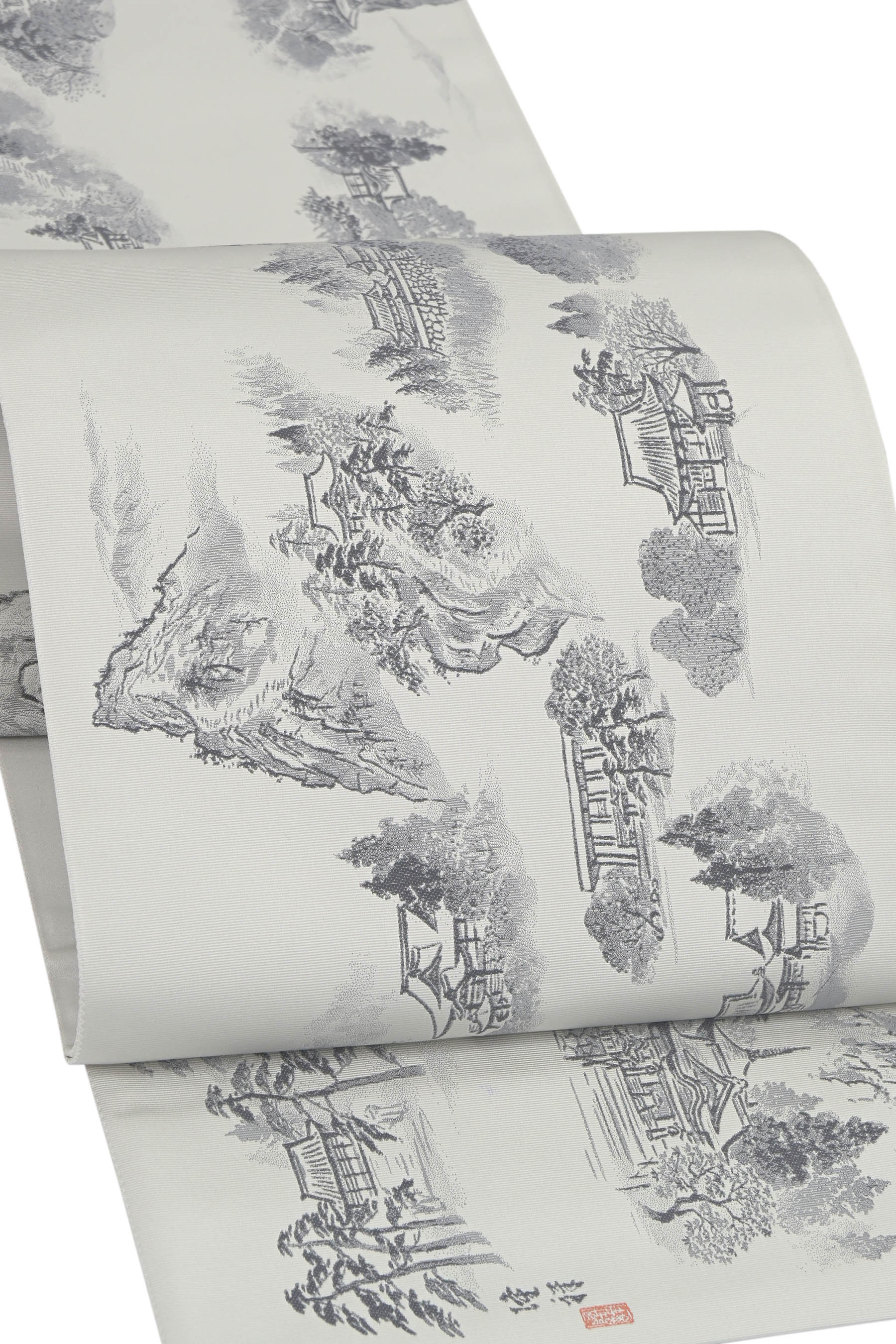 【とみや織物】 特選西陣織袋帯　全通全景（仕・新古品） 「山水長巻」 四国八十八ヶ所心の巡礼…