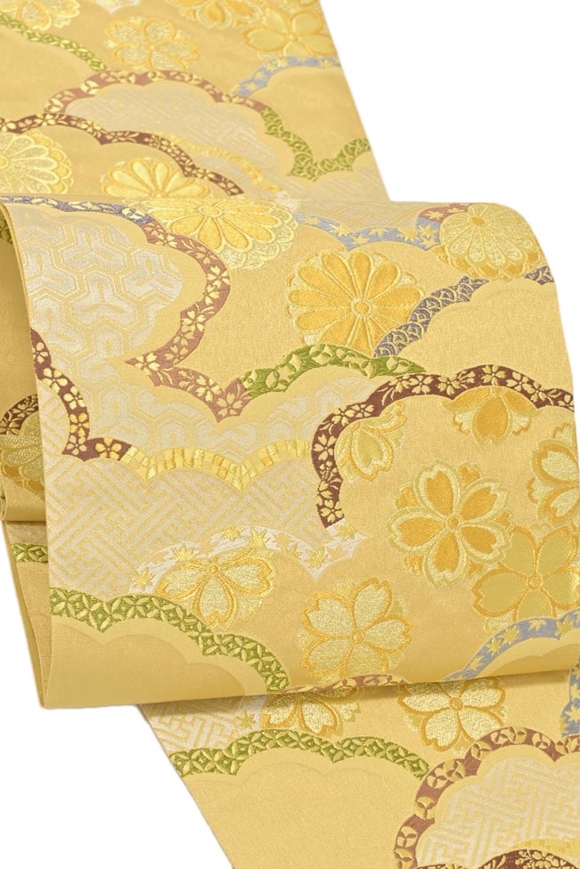 楽天市場】河合康幸謹製「能装立涌菊唐草文」唐織 袋帯【お仕立て