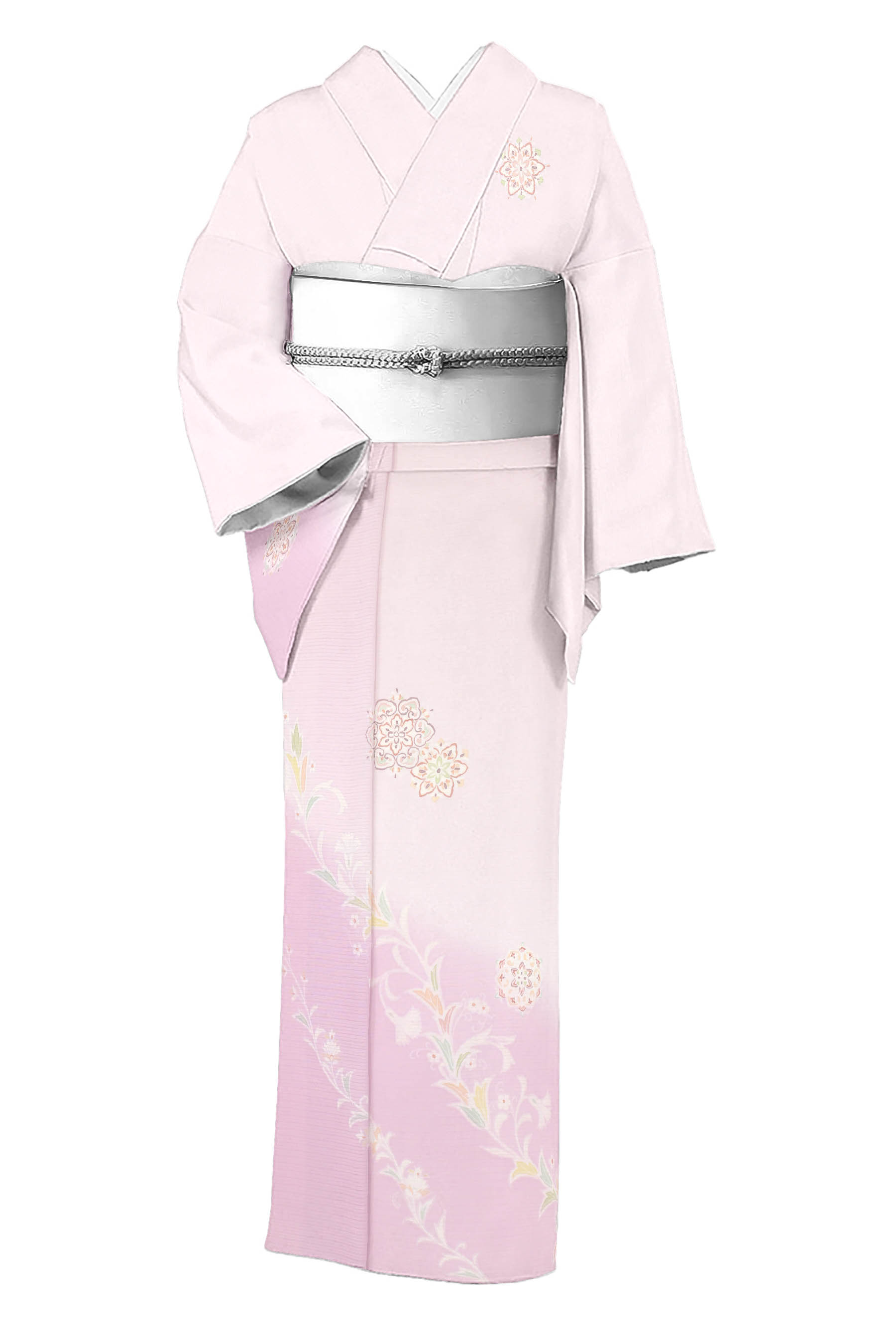 【仕立てもの込み通貨価値】【夏物】 【東レシルック】 絽ちりめん付下げ着尺 「宝相華」 夏こそお取りつくろう飾り気のないな東レシルック！ 虚蝉フォーマルな御召しものに！