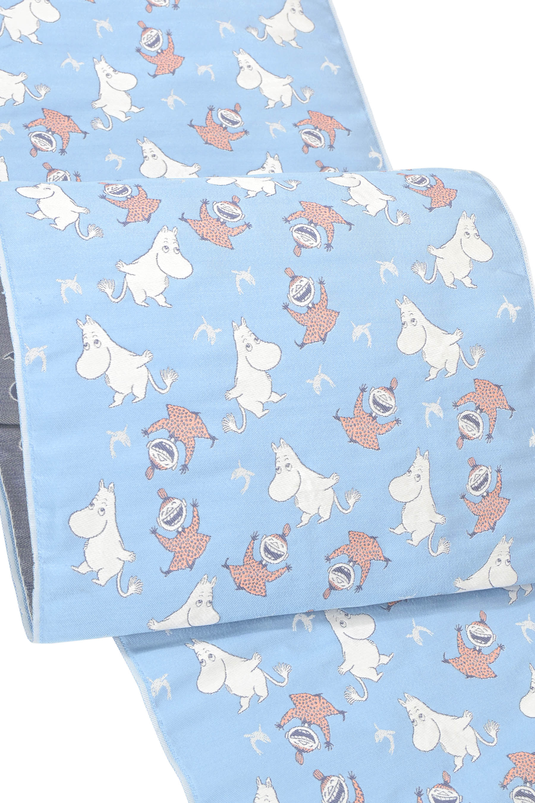 “11日18時迄！” 【百貨店掘り出し物！】 【元禄三年 老舗機屋×MOOMIN共同研究】 特選西陣織九寸名古屋帯 「ムーミン＆フレンズ」 ムーミン谷からやってきた… 座標が楽しげになる一本！
