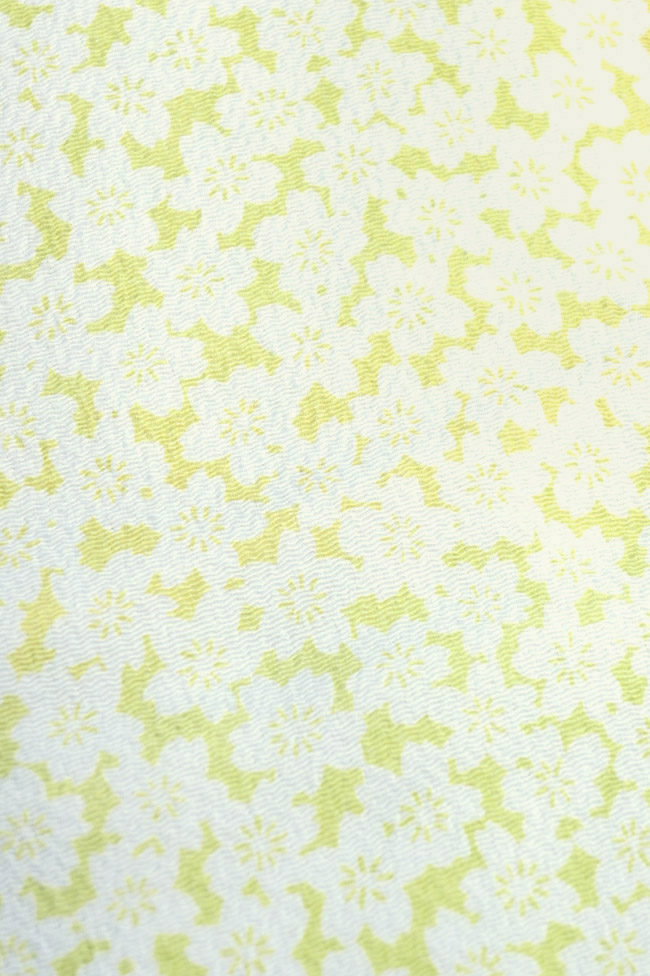 【京都富小路きねや】帯揚げ ちりめん桜小紋 (04)緑 ＃カジュアル