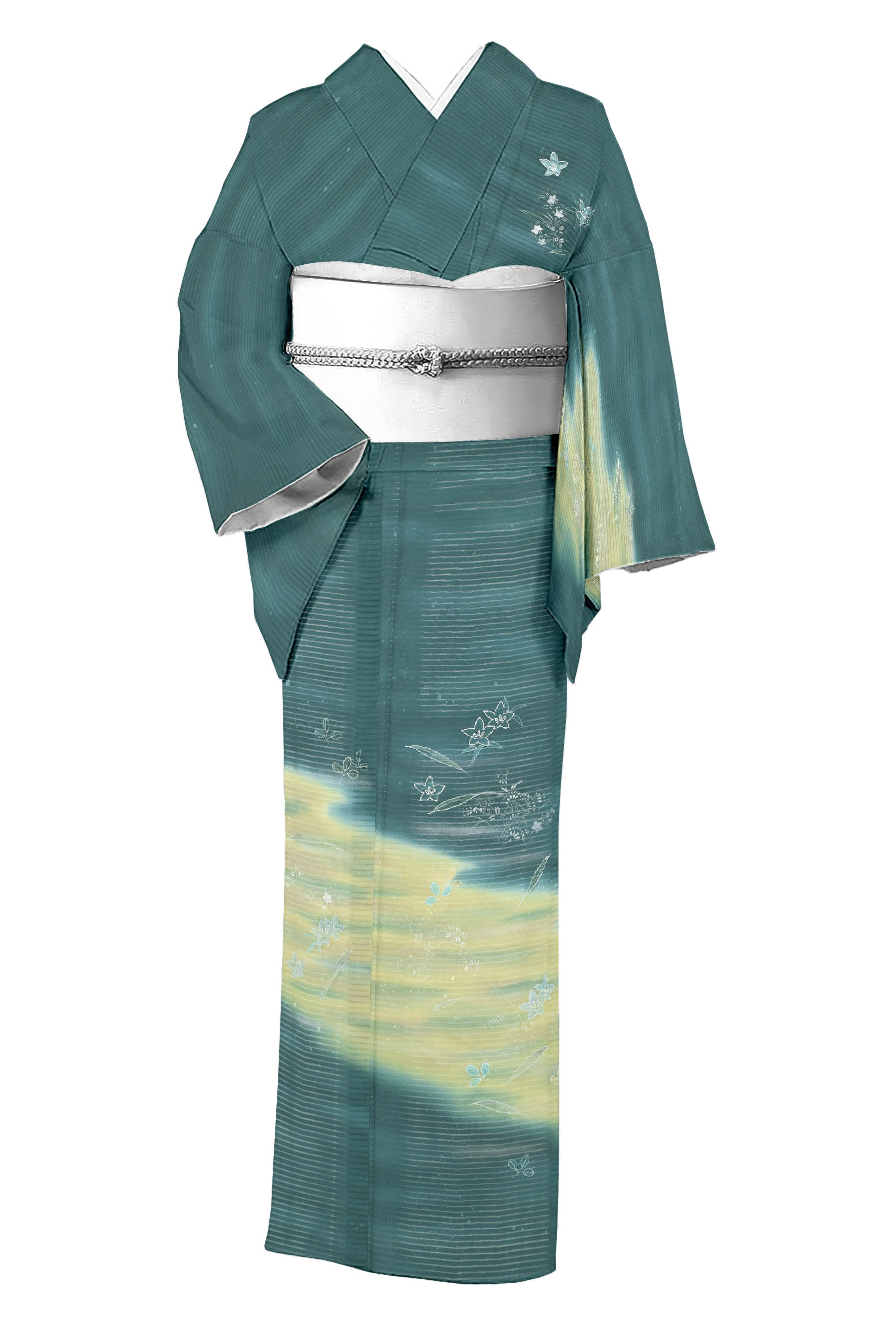 【夏物】 ≪お仕立て上がり・中古美品≫ 正絹絽訪問着 「秋草霞」 情緒あふれる大人の装い 身丈152.5　裄62.5｜京都きもの市場 店