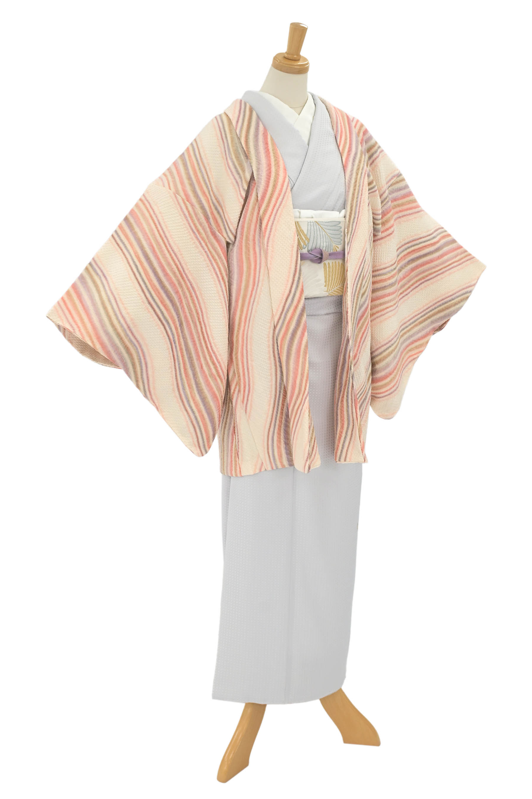 お仕立て上がり 【中古美品 】正絹絞り染羽織 「優彩ライン」羽織丈76.5　裄丈65.9｜京都きもの市場 店 9,925円