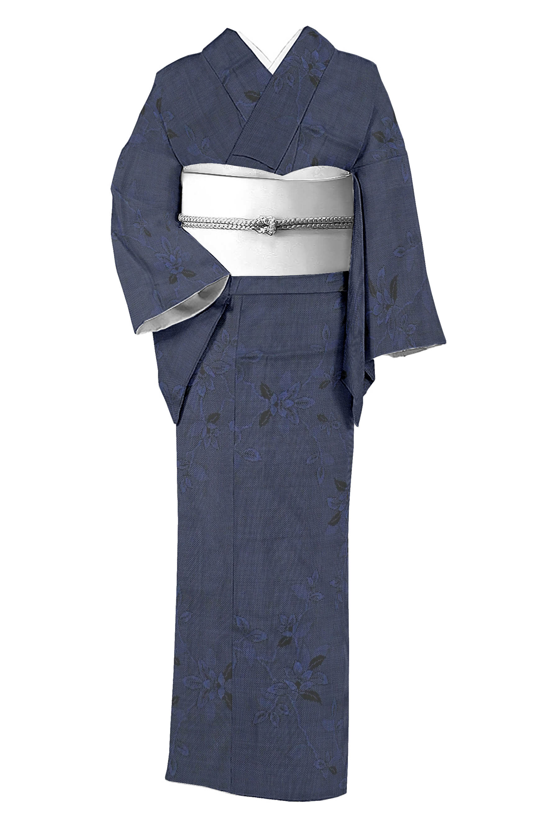 【売切値下げ】311mt3◇本場奄美大島紬 一元式 花 唐草 証紙有◇美品 売切値下げ】311mt3◇本場奄美大島紬 一元式 花 唐草 証紙有◇美