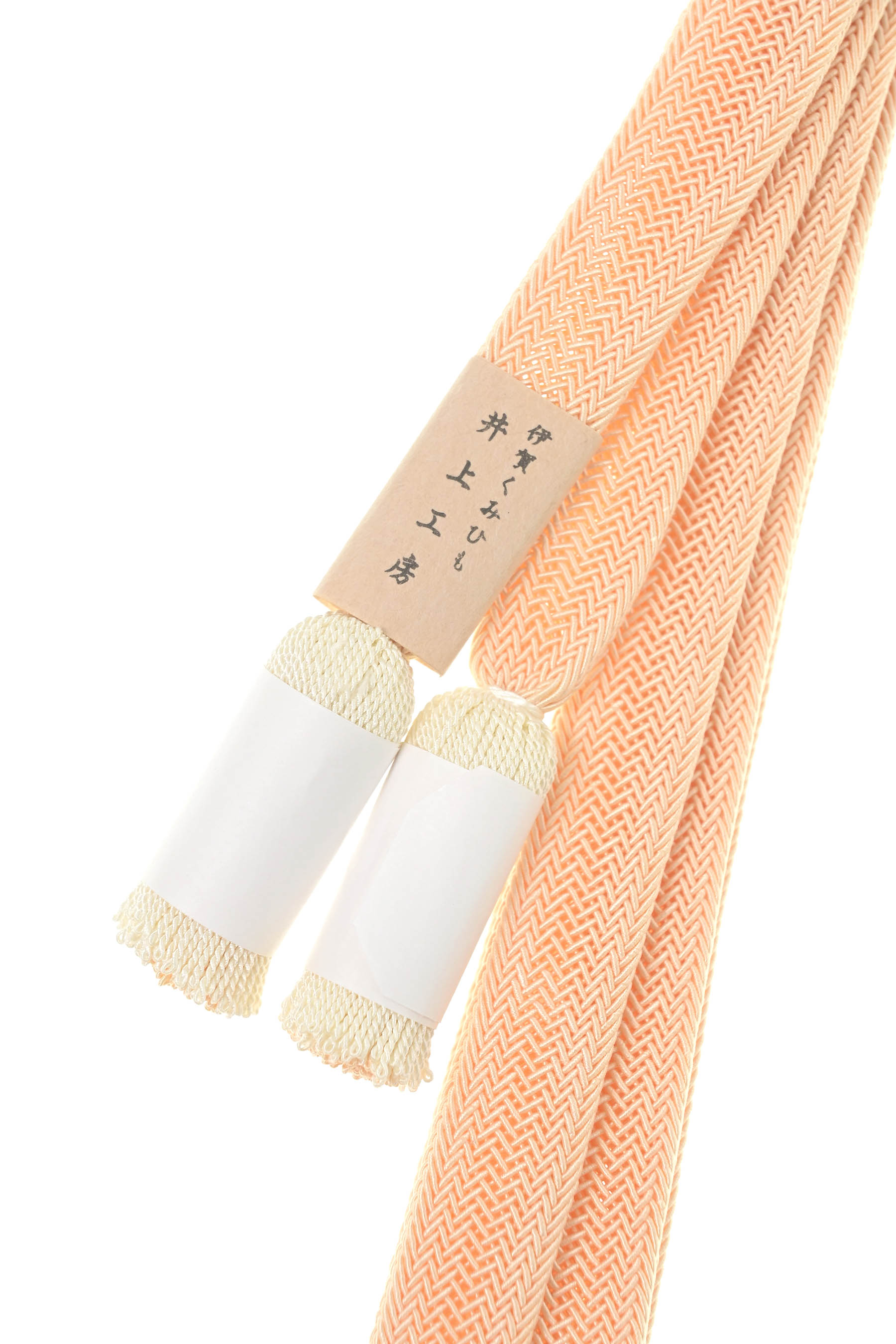 ”Web限定販売!” 【単衣・夏物】 角朝組レース帯締め 菊撚り房 NO.4 アプリコット(房色:アイボリー)|京都きもの市場 店