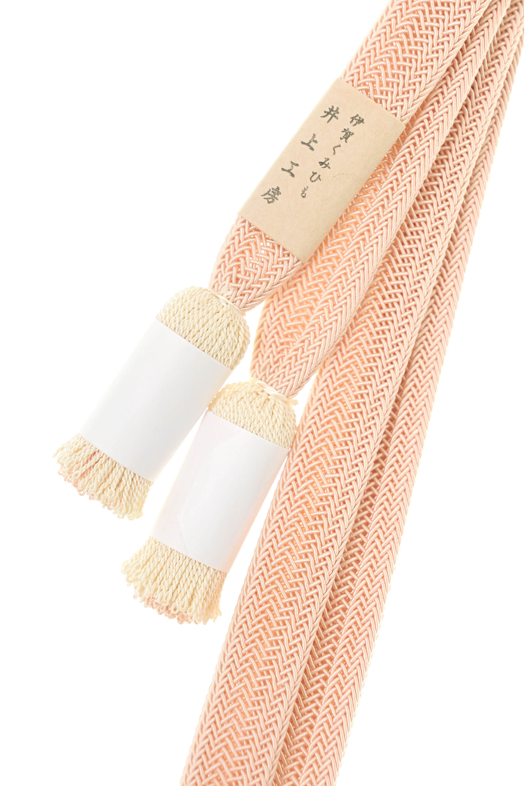 ”Web限定販売!” 【単衣・夏物】 角朝組レース帯締め 菊撚り房 NO.5 赤香色(房色:アイボリー)|京都きもの市場 店