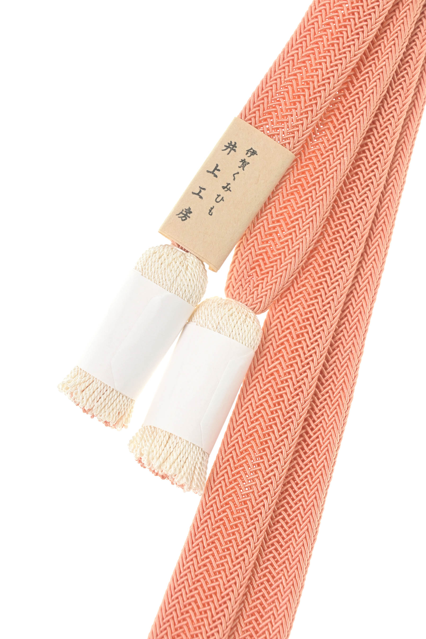 &rdquo;Web限定販売！&rdquo; 【単衣・夏物】 角朝組レース帯締め 菊撚り房 NO.7 珊瑚朱色（房色：アイボリー）｜京都きもの市場 店 7,535円