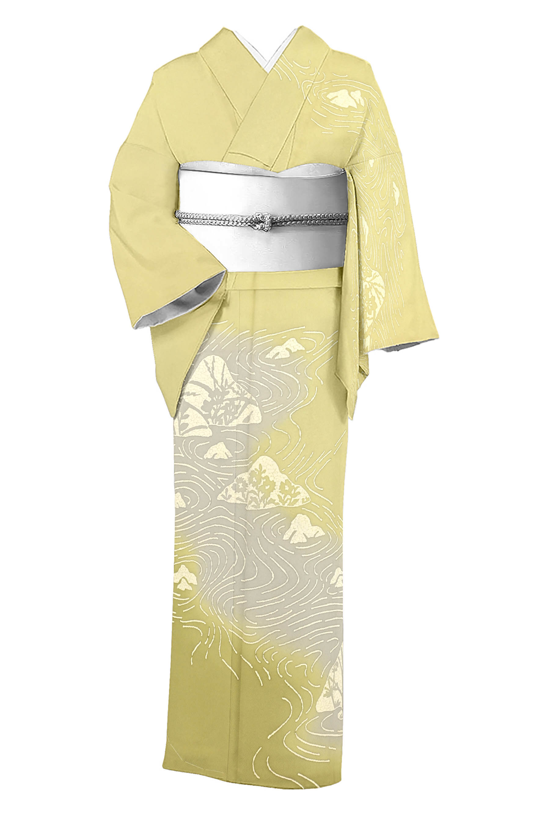 新品 紗紬 青柳謹製 十日町友禅 草木染 夏着物 仕付糸付 ぜんまい紬 5827 ゆっこ様専用 未着用 紗紬 総刺繍 夏着物 仕付糸付”夏