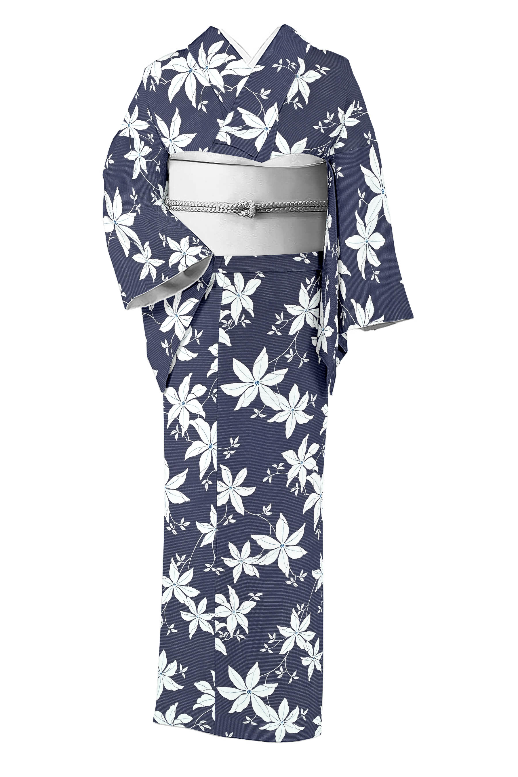 【夏物】【京の染匠】  特選絽小紋 ≪御仕立てもの売り上げ高・新品≫ 「百合唐草」 思わしいの夏小紋！ 身の丈163 裄68