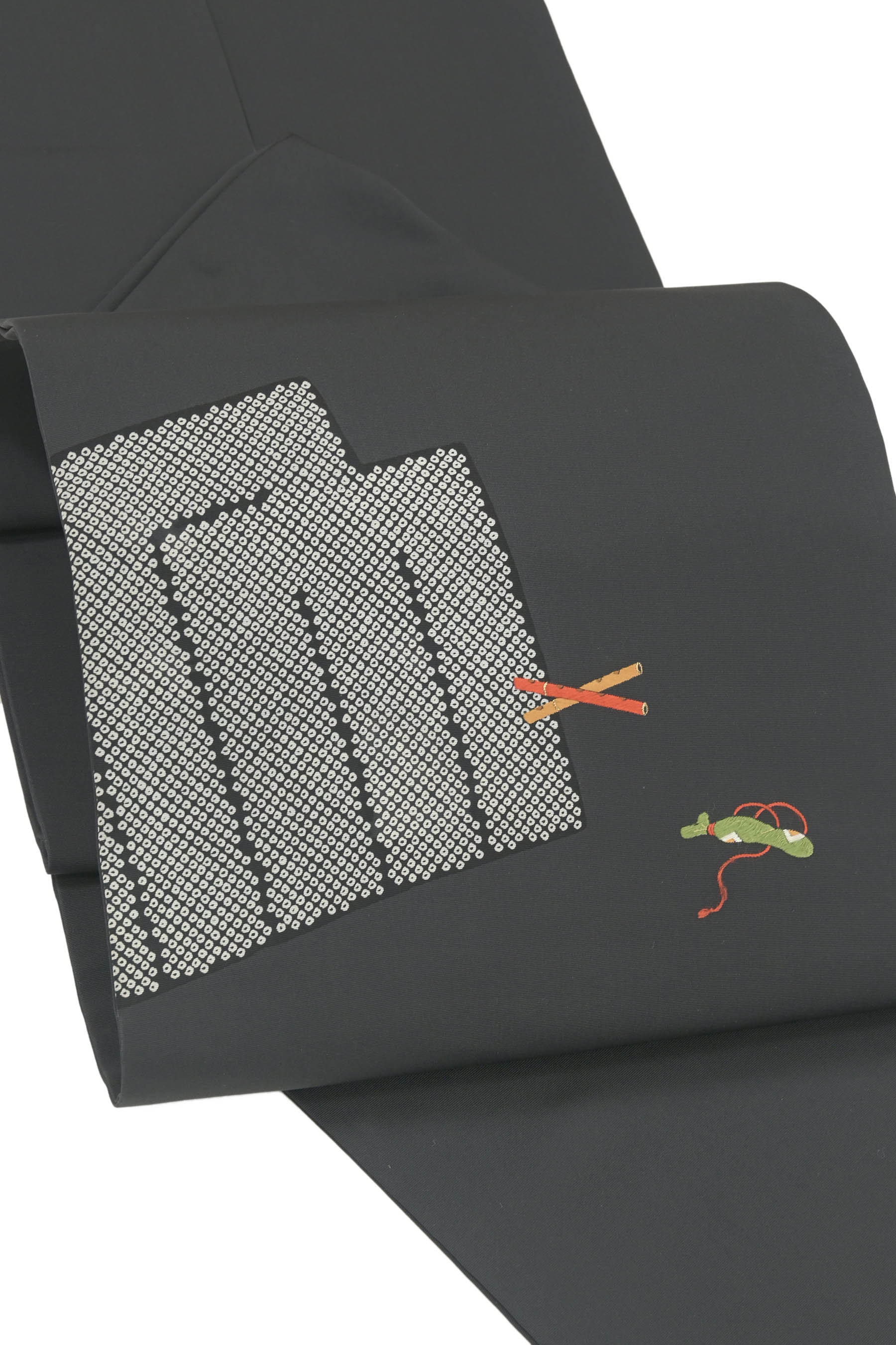 【本決算最終バーゲン】 【京の染匠】 特選本手加工友禅塩瀬九寸名古屋帯 ≪御仕立て上がり・中古品≫ 「染疋田源氏香」 一目で良き染に縫い！｜京都きもの市場 店