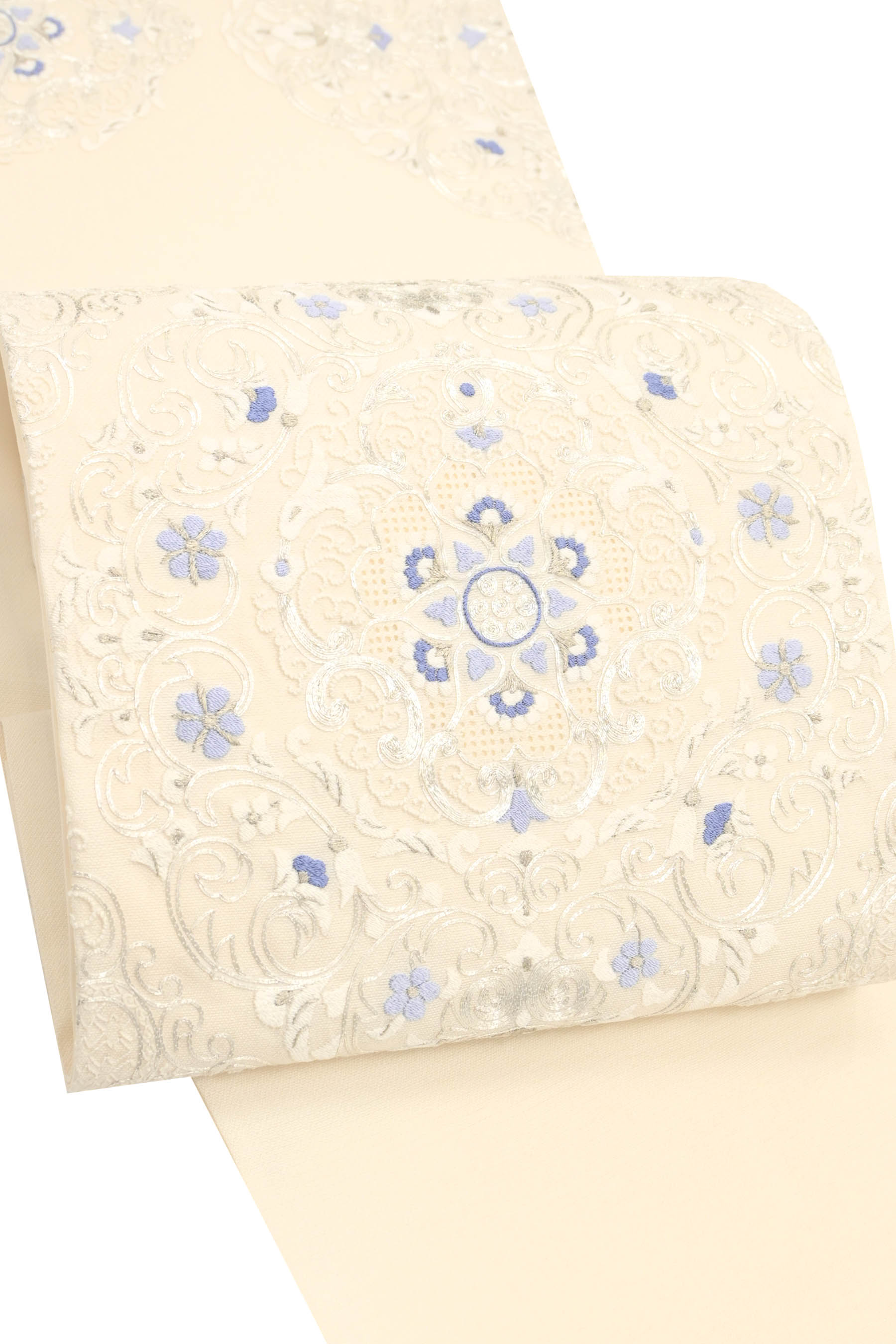【15％OFFクーポン対象】【スワトウ刺?・相良刺繍】 特選工芸総本手刺繍袋帯 「宝相華」 贅沢な総刺繍！ドレッシィに華やぐ一条！