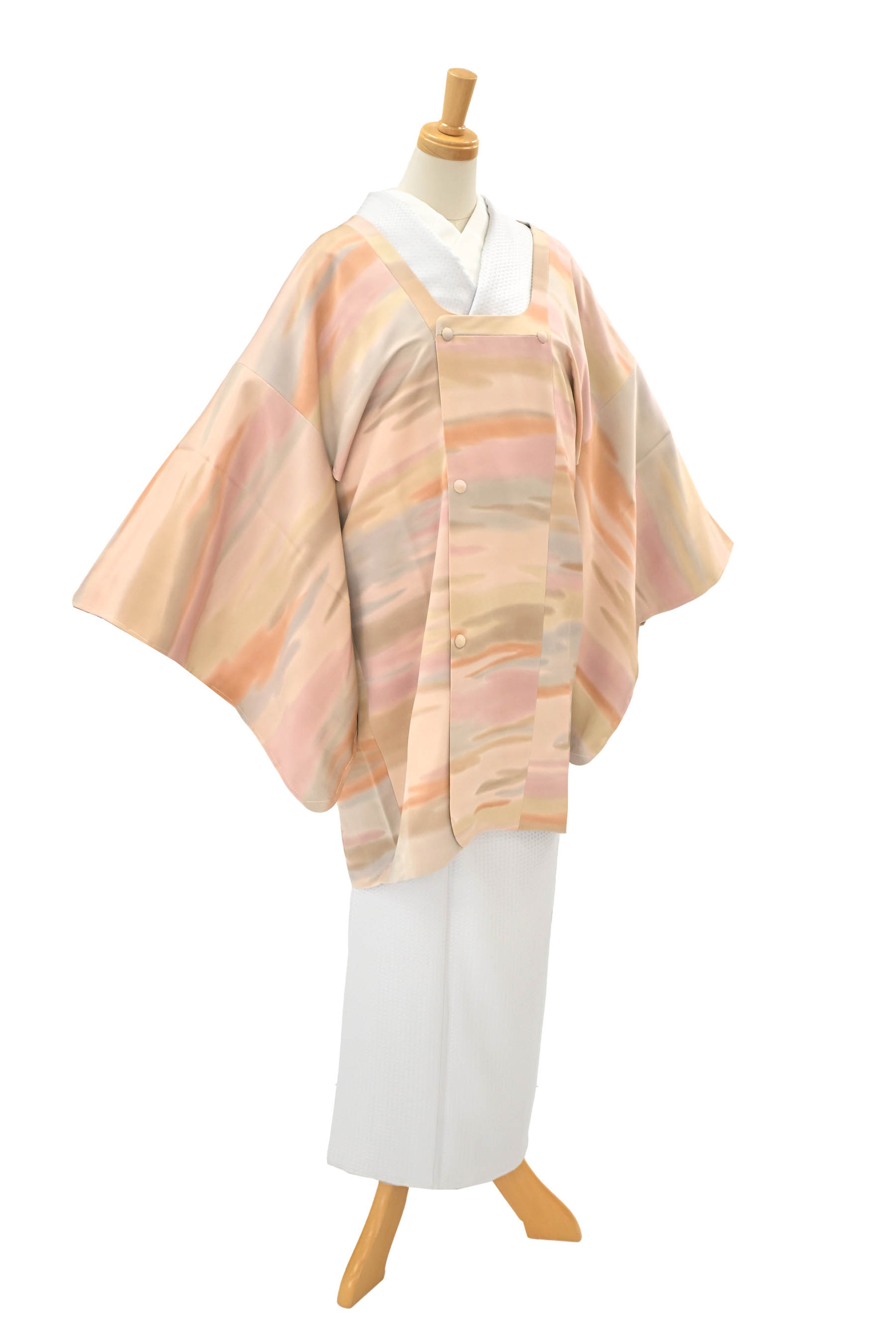 手製作友禅道行厚地の外套 ≪御仕立てもの売り上げ金・中古美品≫ 「雲霞」  着飾る上級の御召しものに！ 厚地の外套丈82.2裄64.7