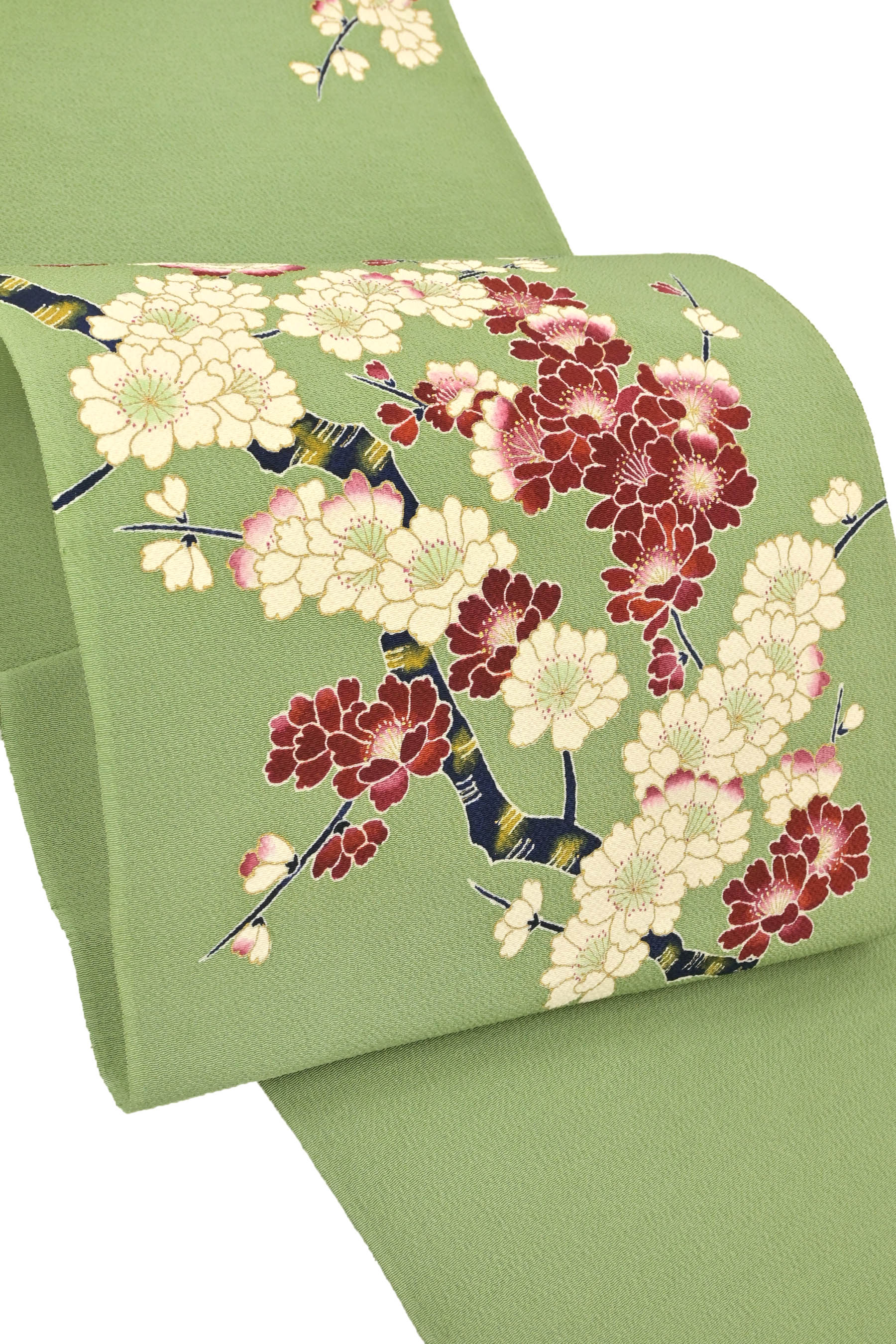 【久呂田明功（くろだみょうこう）】 本糸目日本の首都友禅九寸名古屋帯 「八重桜」 これからの時節に！ 一般受けの成人女性文筆家の素晴らしい作。