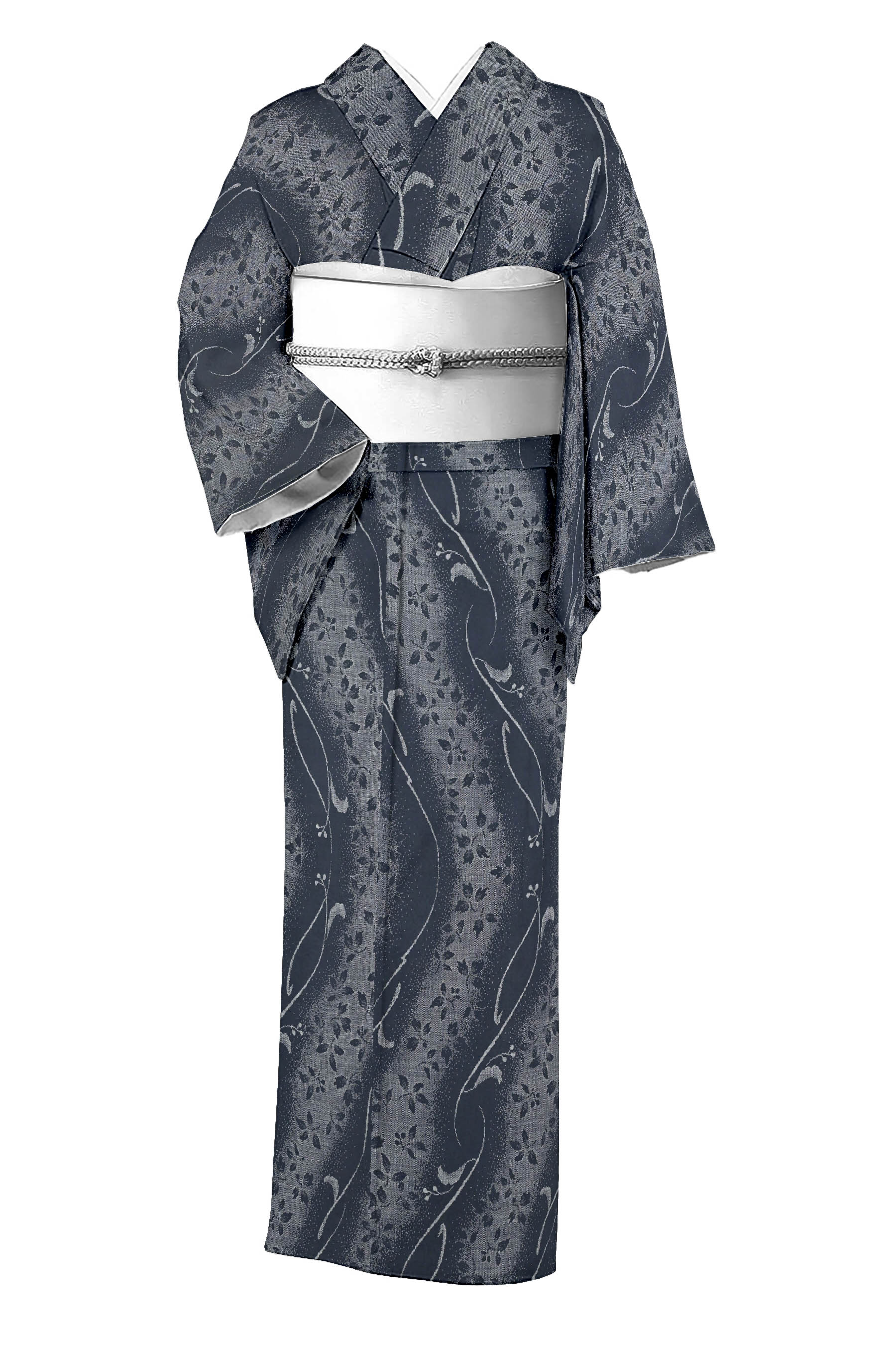 【正藍染発祥地大島紬】 9マルキカタス式 ≪仕・中古美品≫ 通の方へ… 藍用いた滅多に無いな大島！ 身たけ163 裄67