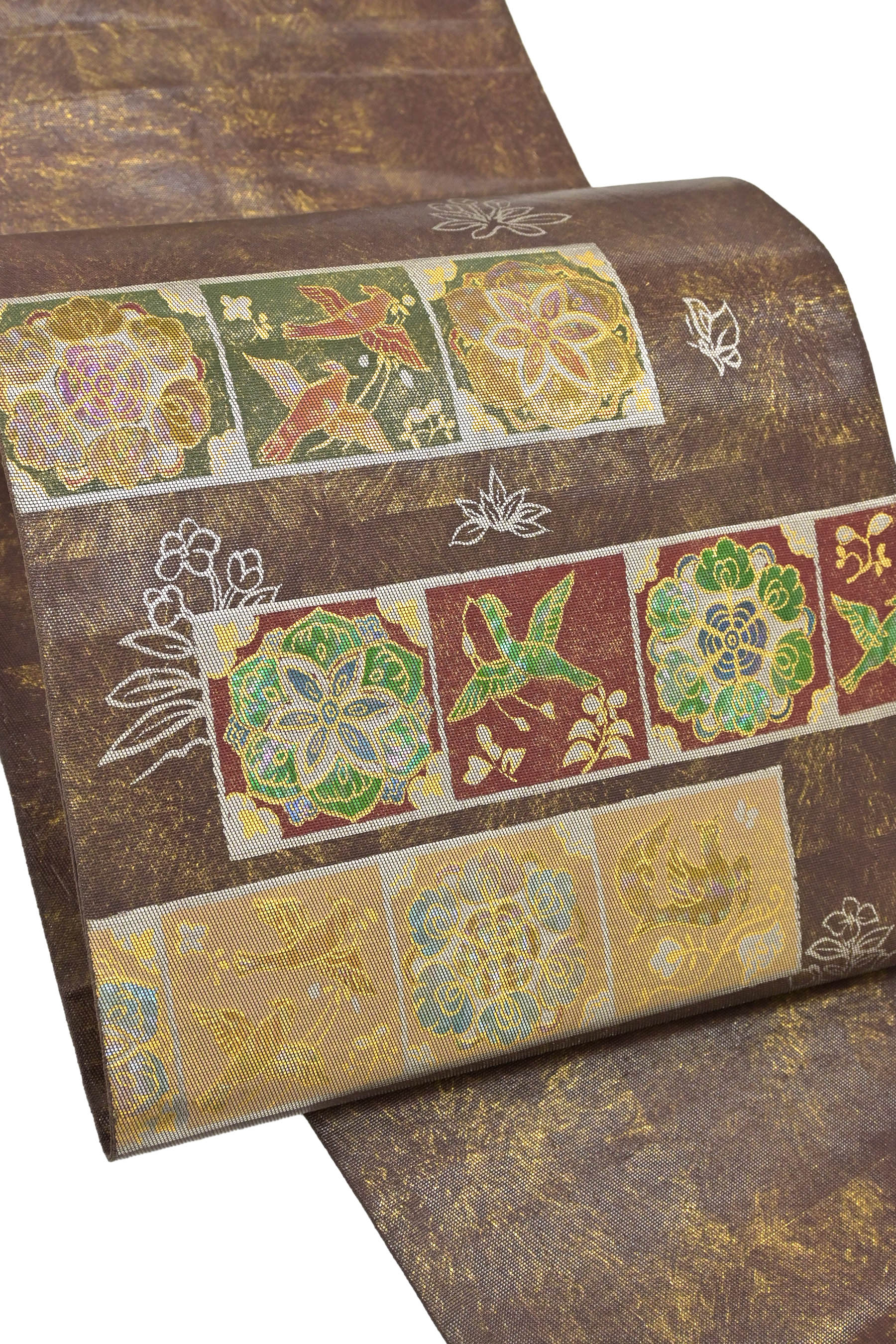 【川島織物】 飛び切り西陣織引箔本袋帯 ～本金・螺鈿箔当て嵌める～ ≪御仕立てもの売り上げ金・中古美品≫ 高家川島の飛び切り品！ 僅か訳ありでおありがた味必要経費！