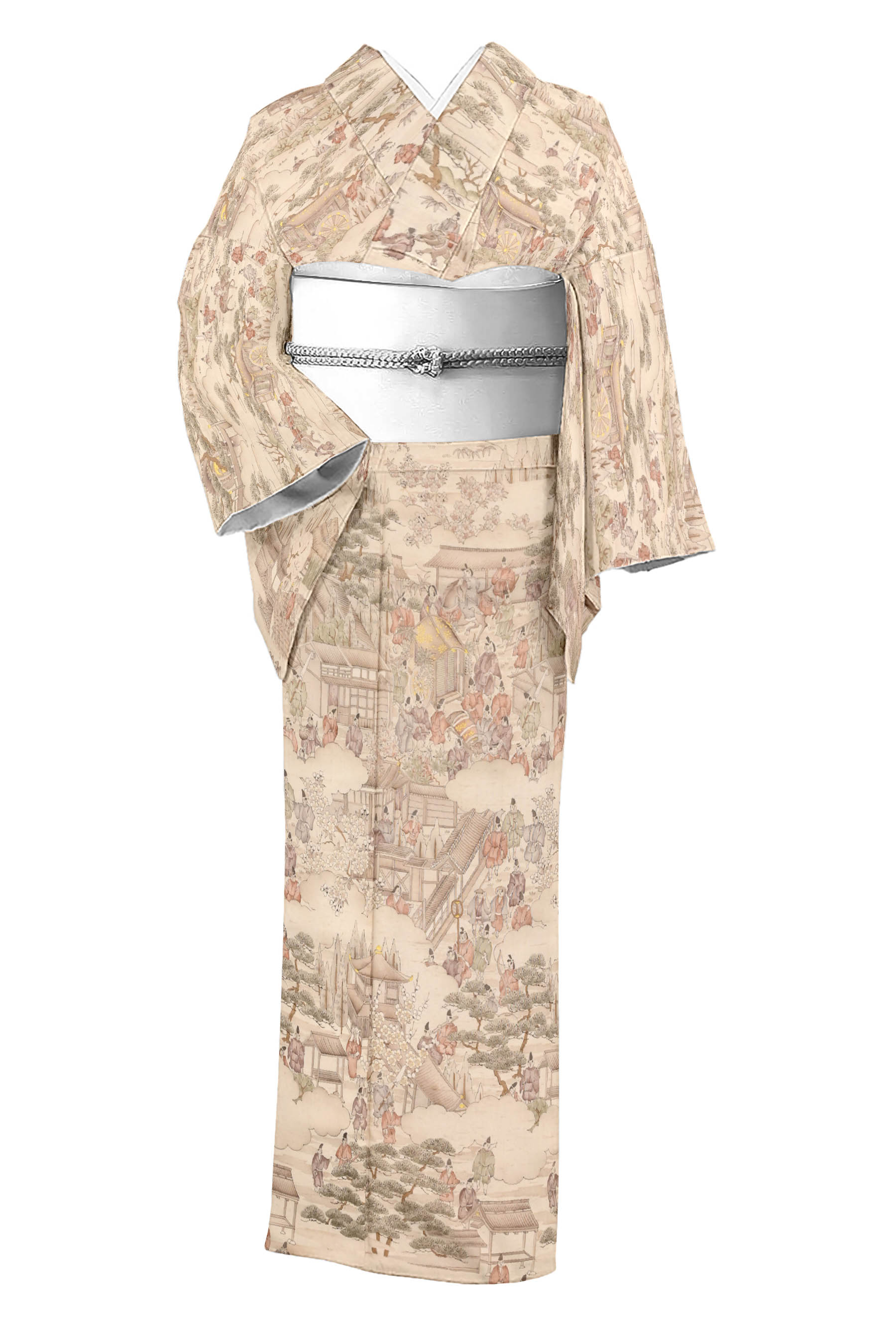 上質訪問着　豪華汕頭刺繍 最高級本場大島 汕頭刺繍訪問着「総柄更紗」 | 販売着物商品,訪問着