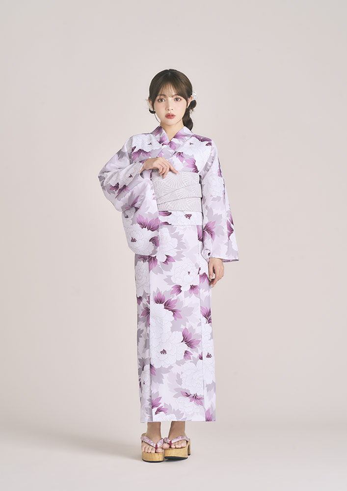 ●【浴衣】【吉木千沙都?華徒然】お仕立てもの売り上げ金キャミワンピース浴衣 二部式 無償性大きさ 「名取り草・フランボワーズ」