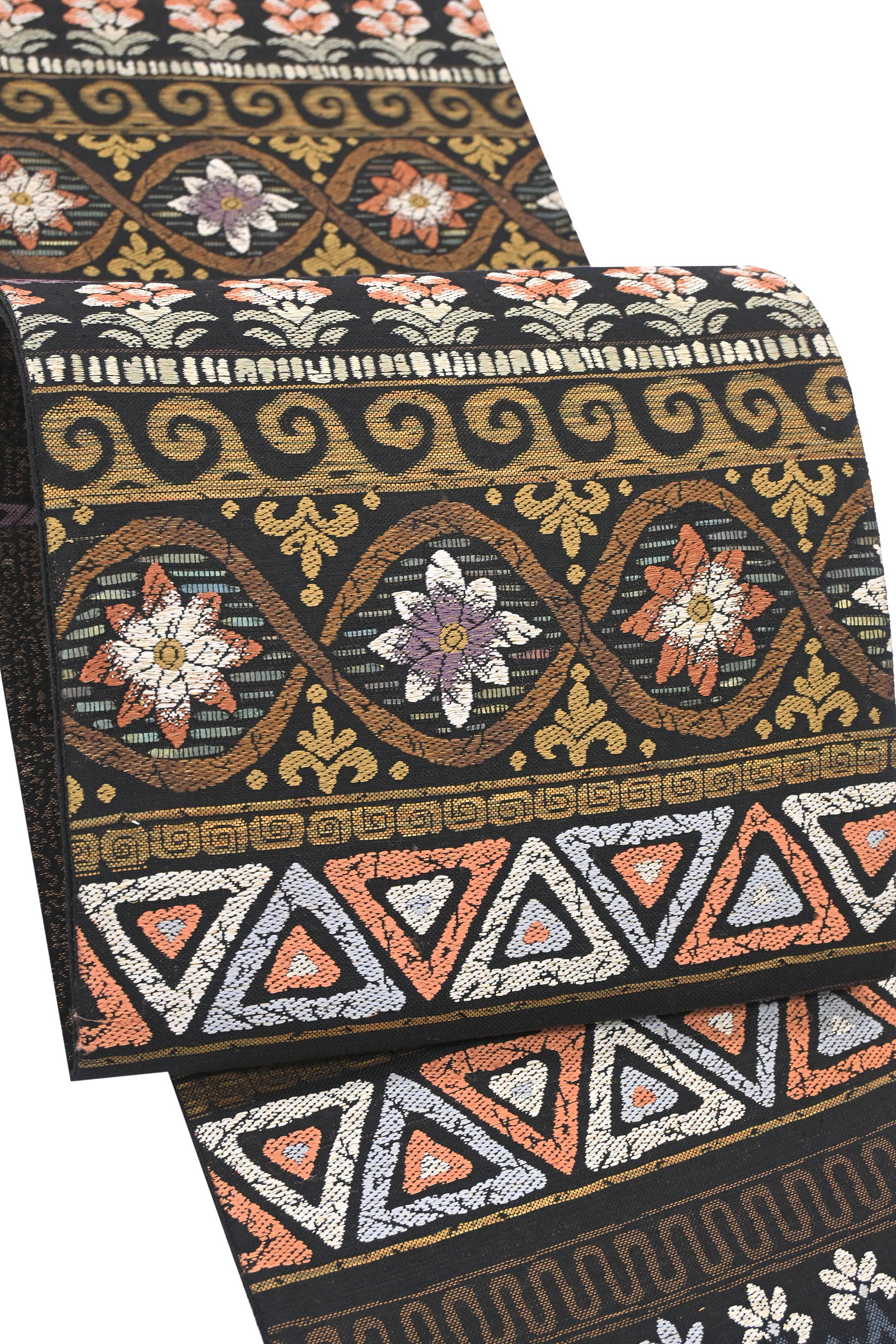 【お仕立て上がり・中古美品】創作正絹袋帯 「異国文華」 ☆異国の風薫る文様美