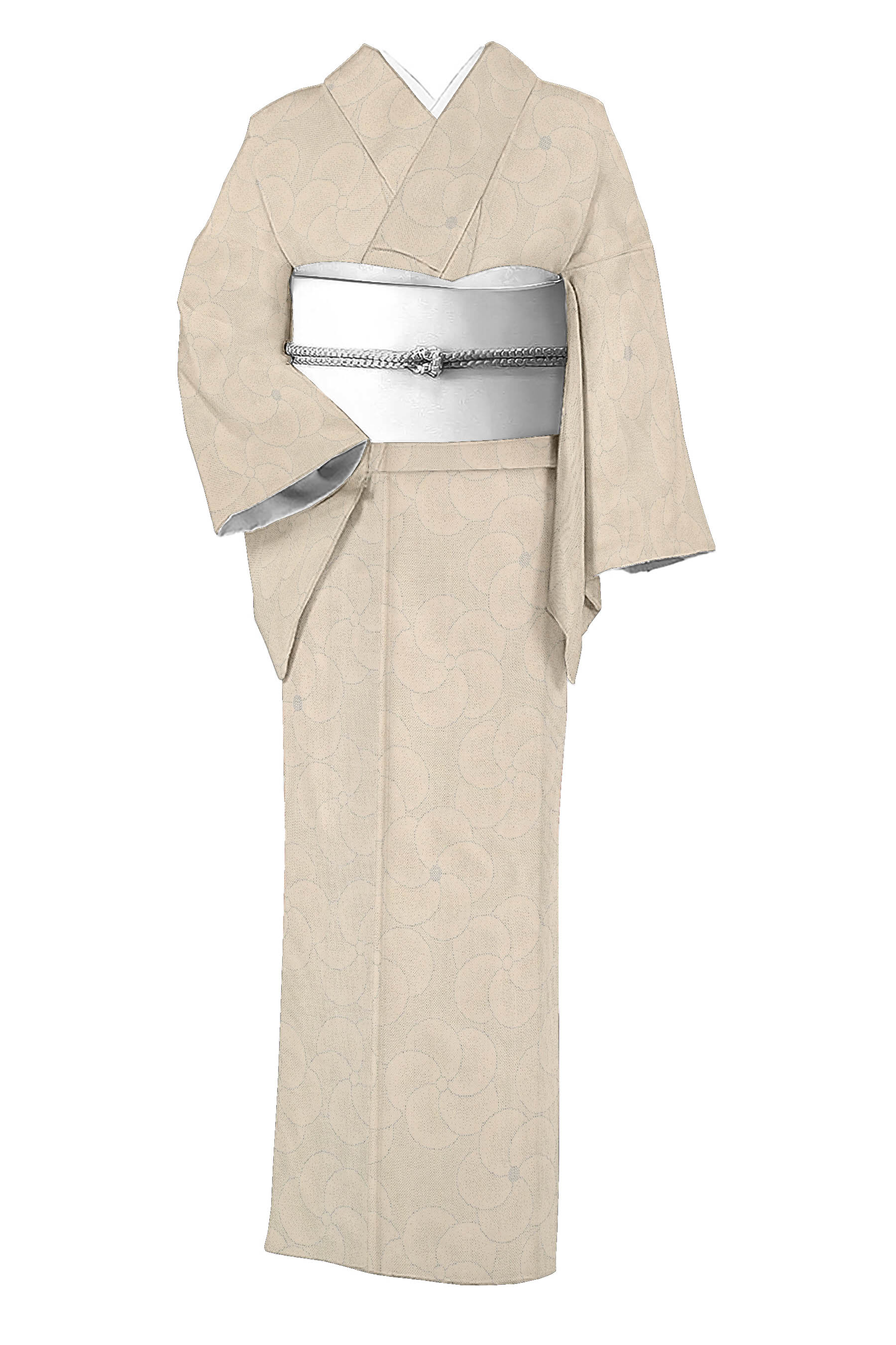 【単衣キモノ】 【本場色大島紬】 7マルキカタス式 ≪単衣仕立て上がり・中古美品≫ 「ねじり梅」 身丈160裄65.2|京都きもの市場 店