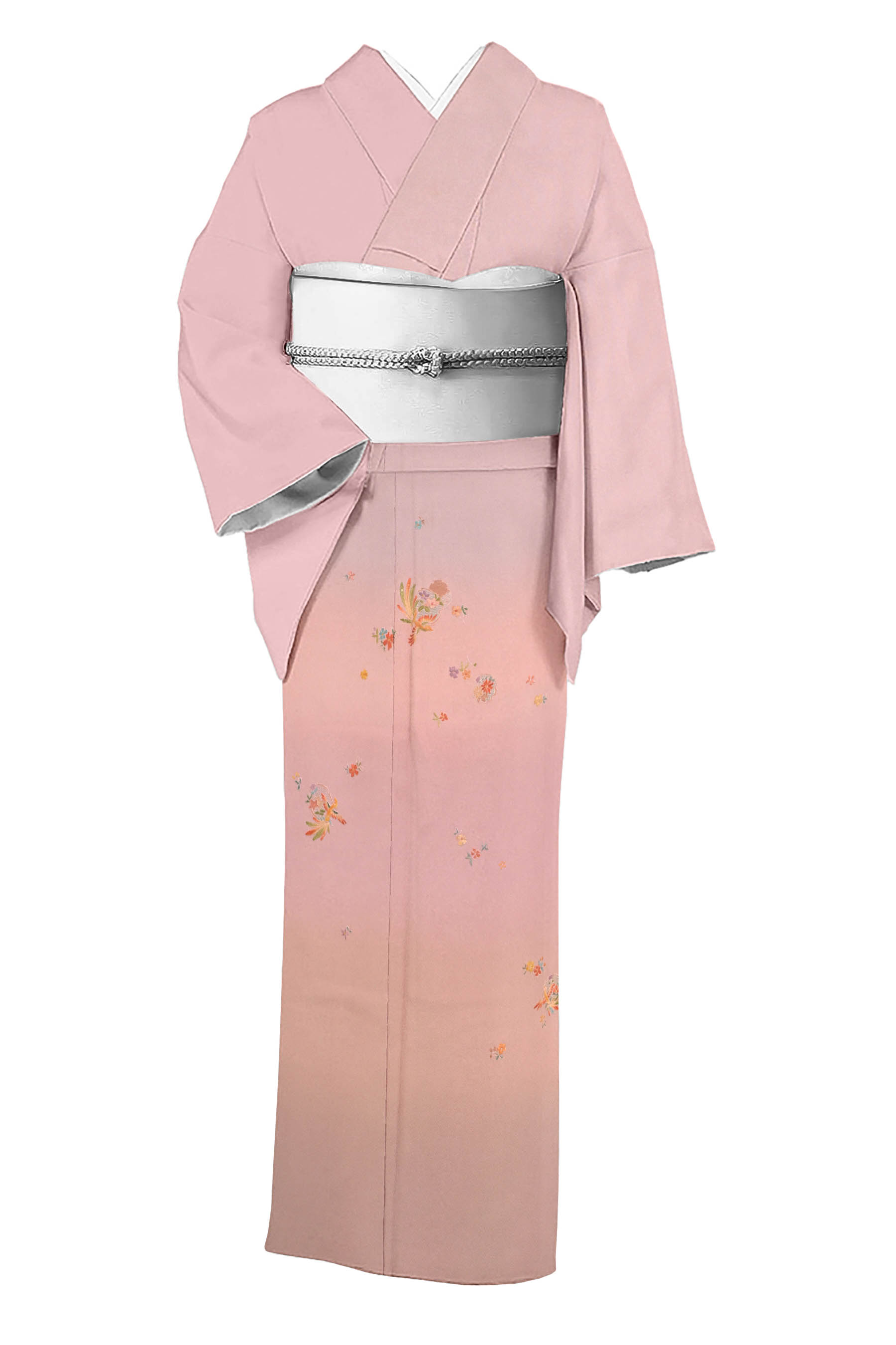 【蘇州刺繍】 〈お仕立て上がり・中古美品〉 創作正絹刺繍付下げ 「花鳥文」 細やかな意匠美！ ☆身丈156　裄64.7｜京都きもの市場 店