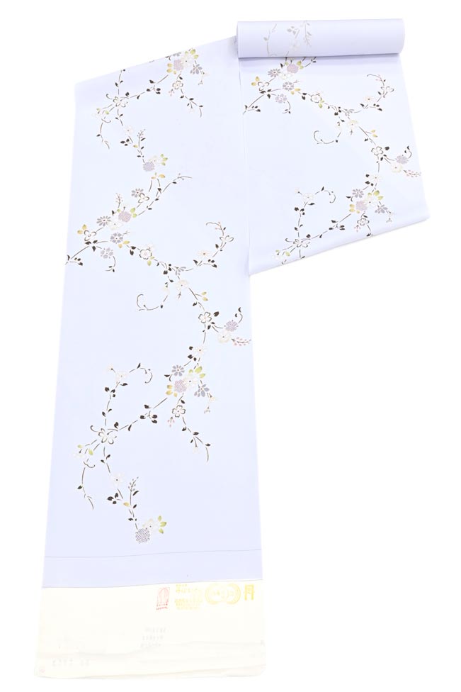 【20％OFFクーポン券客体】【万葉染織】 本手産業友禅小紋着尺 「花の枝」  街着、お茶席から観劇まで！ ひとつあれば思わしいの御膳上等小紋！