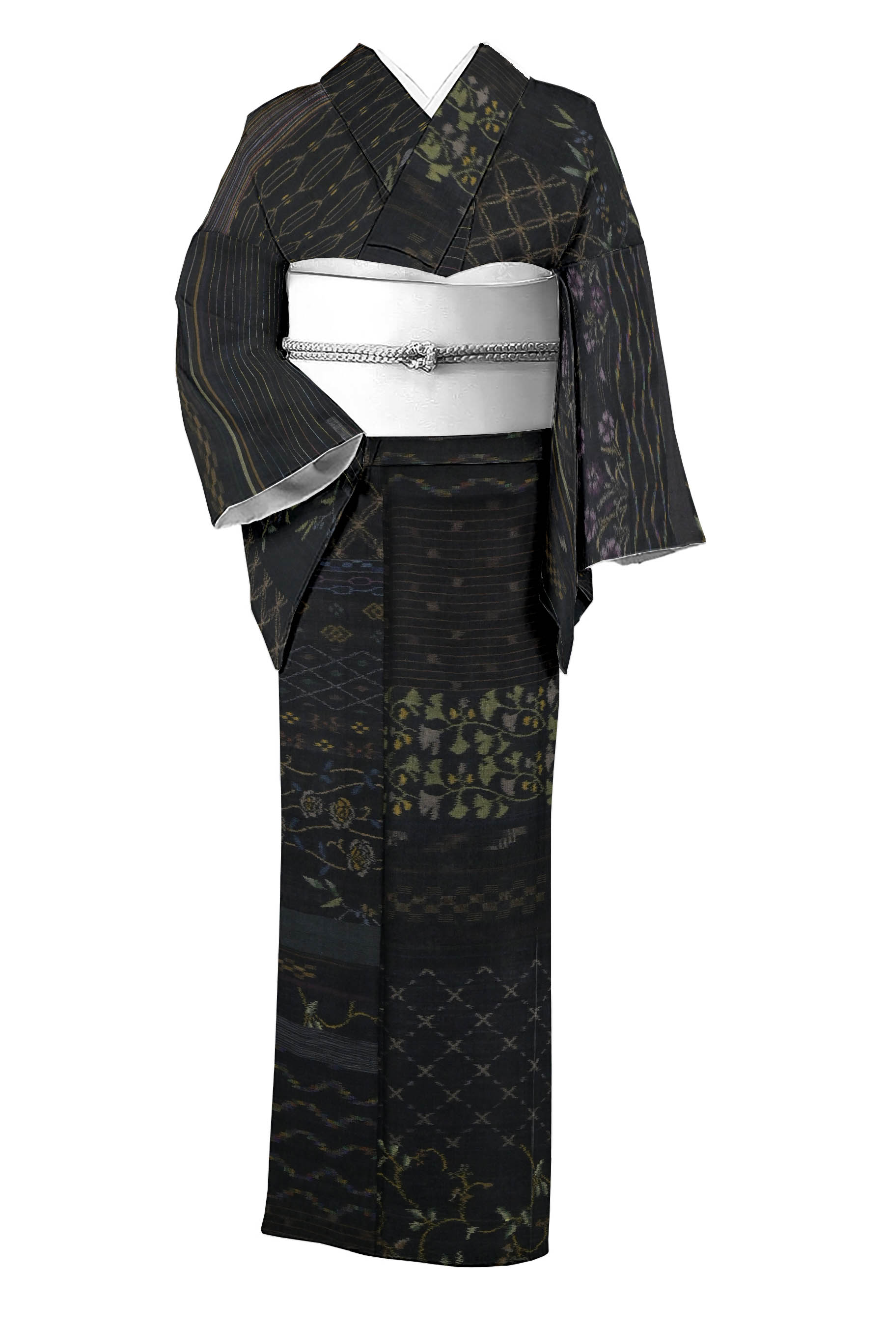 504mt16〇根啓織物 十日町 伝統工芸 越後小絣 紬 単衣〇しつけ付き美品 504mt16〇根啓織物 十日町 伝統工芸 越後小絣 紬 単衣〇しつけ付き美品