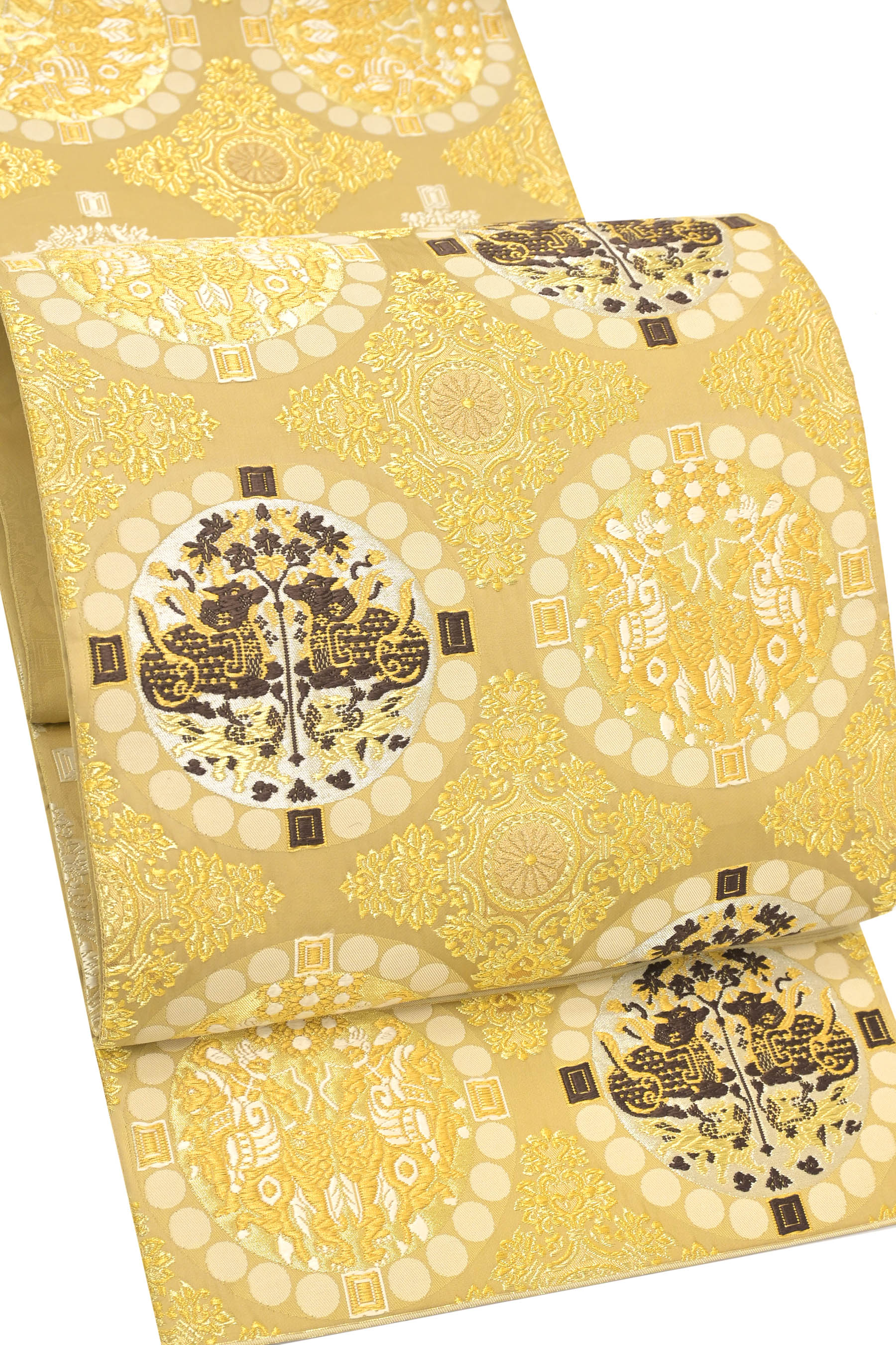 正絹唐織袋帯 山口弘躬【松皮地小桜錦文】 袋帯 唐織 山口弘