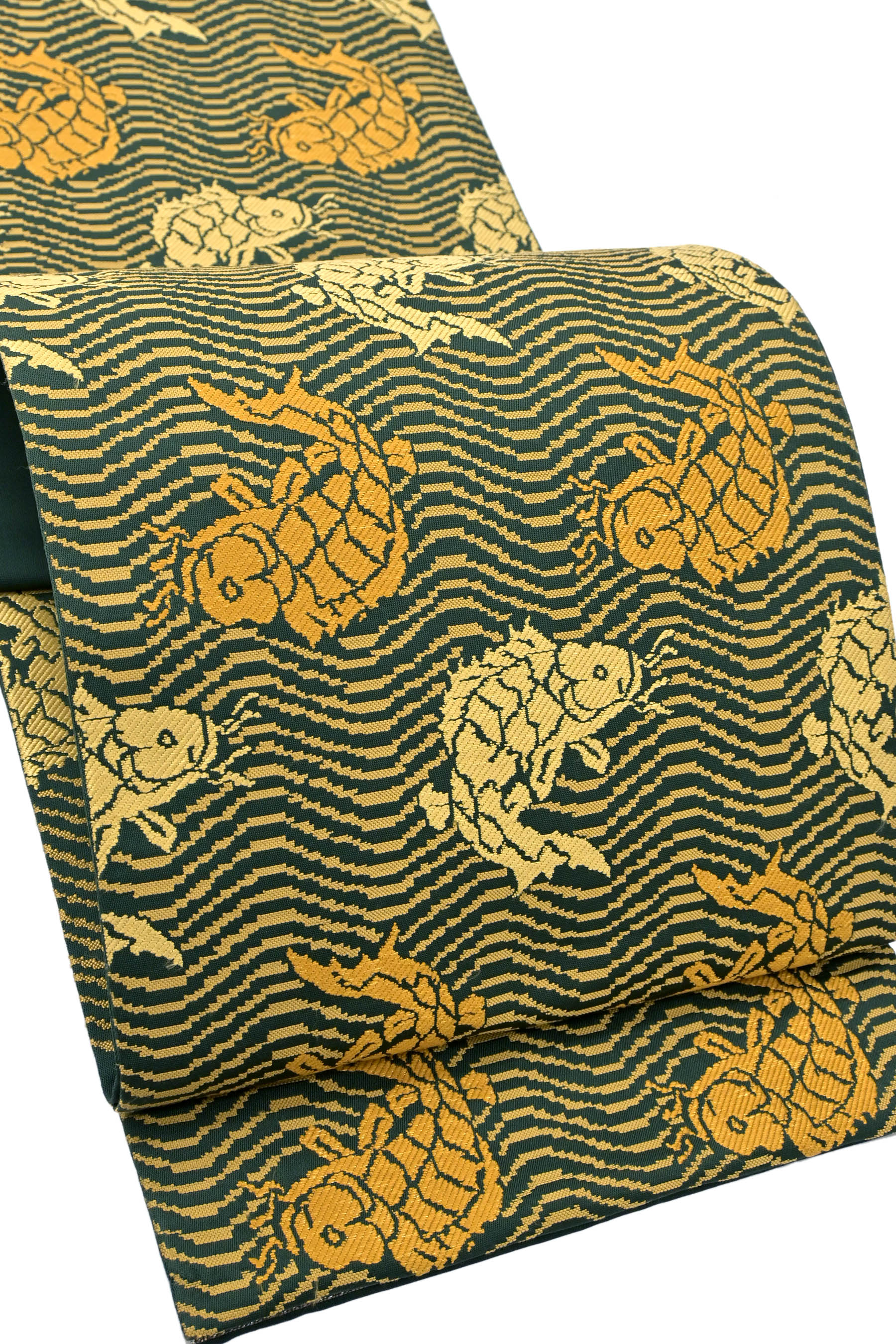 【龍村平蔵製】 名篇芸術本袋帯 ≪仕・中古美品≫ 「荒磯緞子手」 持ち合いの良柄！ 押し出し漂う宝玉の平蔵製！