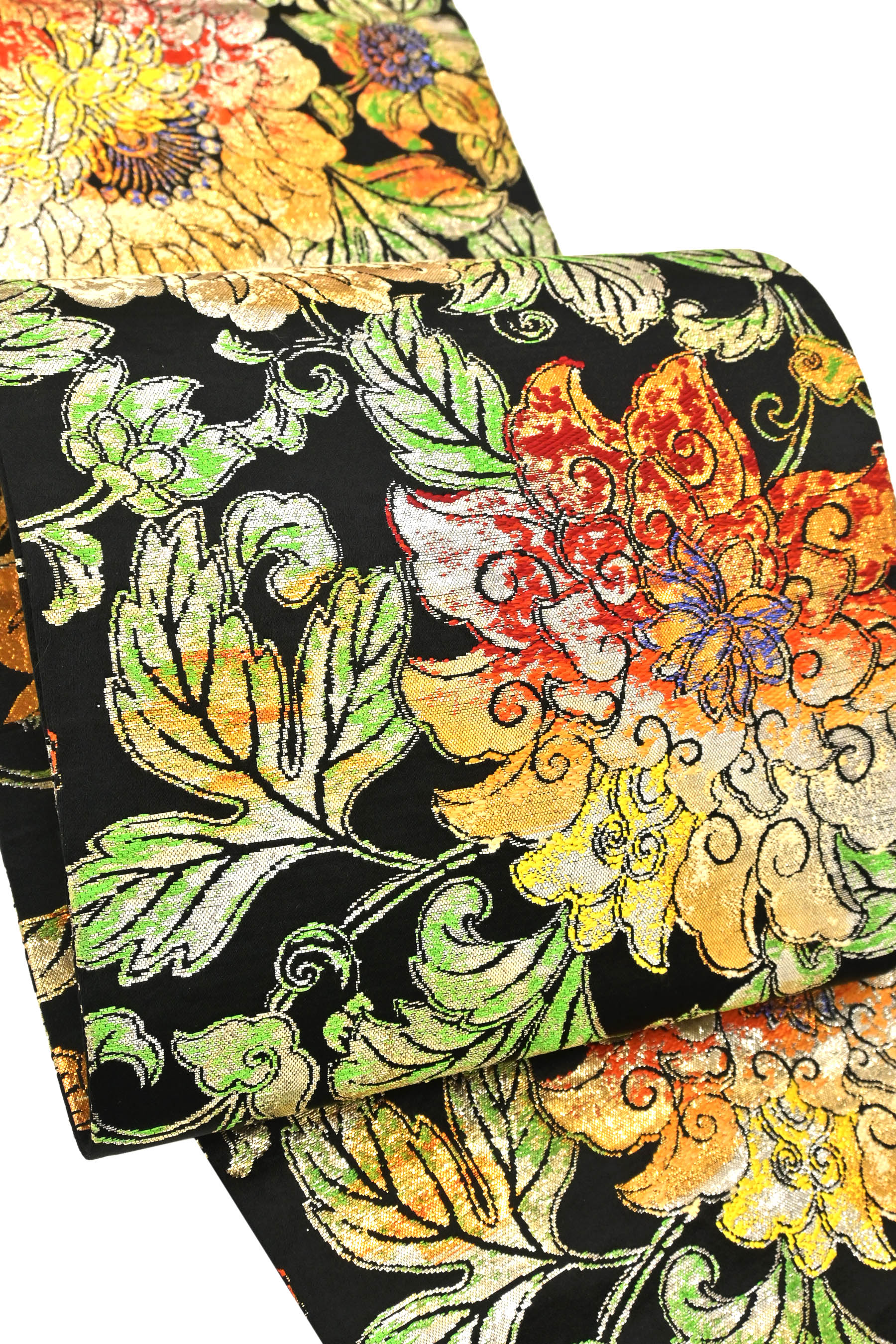 【15％OFFクーポン対象】【龍村平蔵製】 傑作手織工芸錦丸帯 ≪仕・中古美品≫ 「大牡丹印金錦」 緻密で大胆、平蔵製至高の逸品！ これ以上の振袖帯ございません！