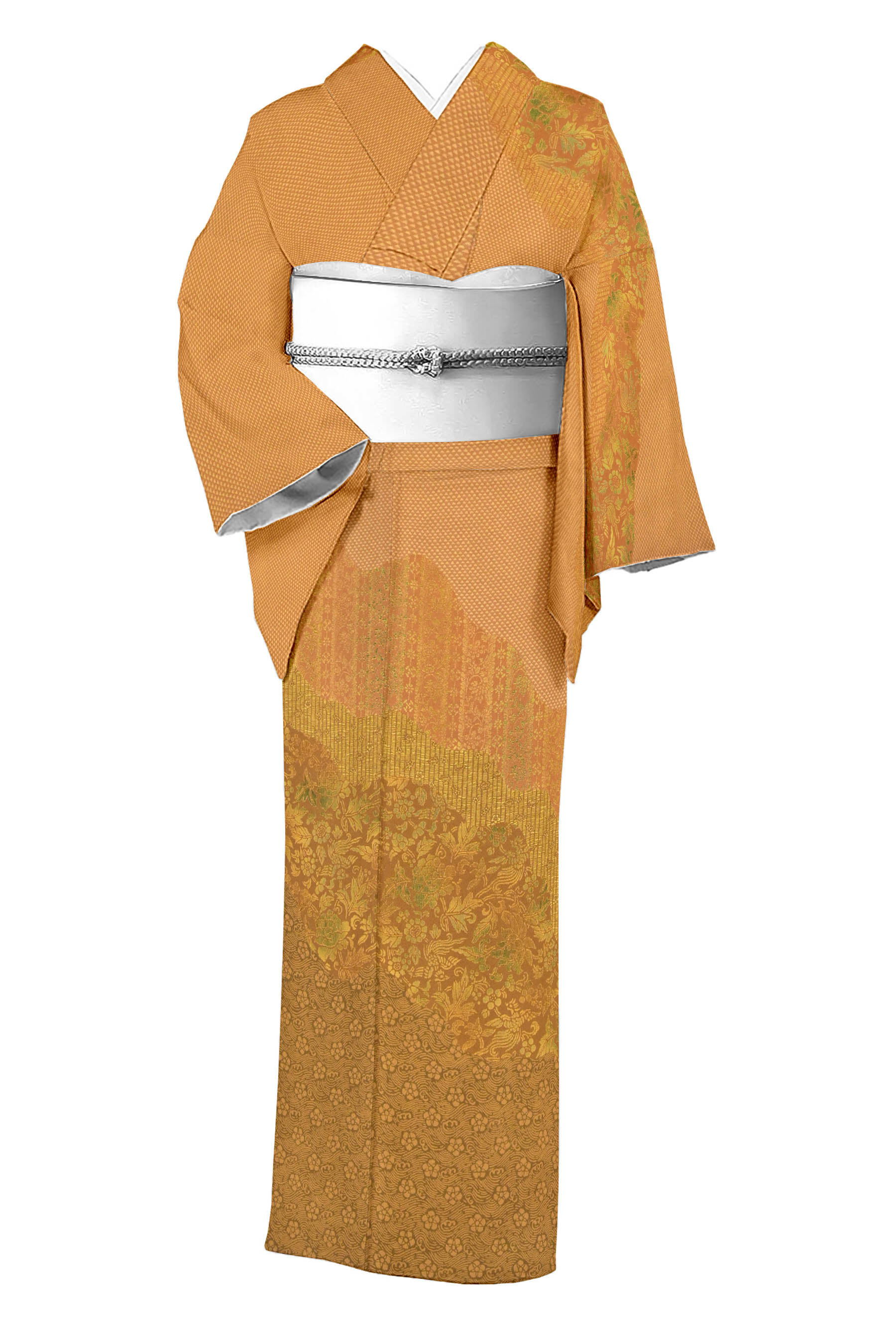 【万物の霊長国宝 故・中村勇二郎】 特選伊勢ひな型日本の首都小紋短い訪問着 ≪御仕立てもの売り上げ高・中古美品≫ 「鱗に名取り草唐草」 滅多に無いな短い訪問着！ 柔らかいな伊勢型の愛らしさを存分に！ 身の丈154 裄62.5