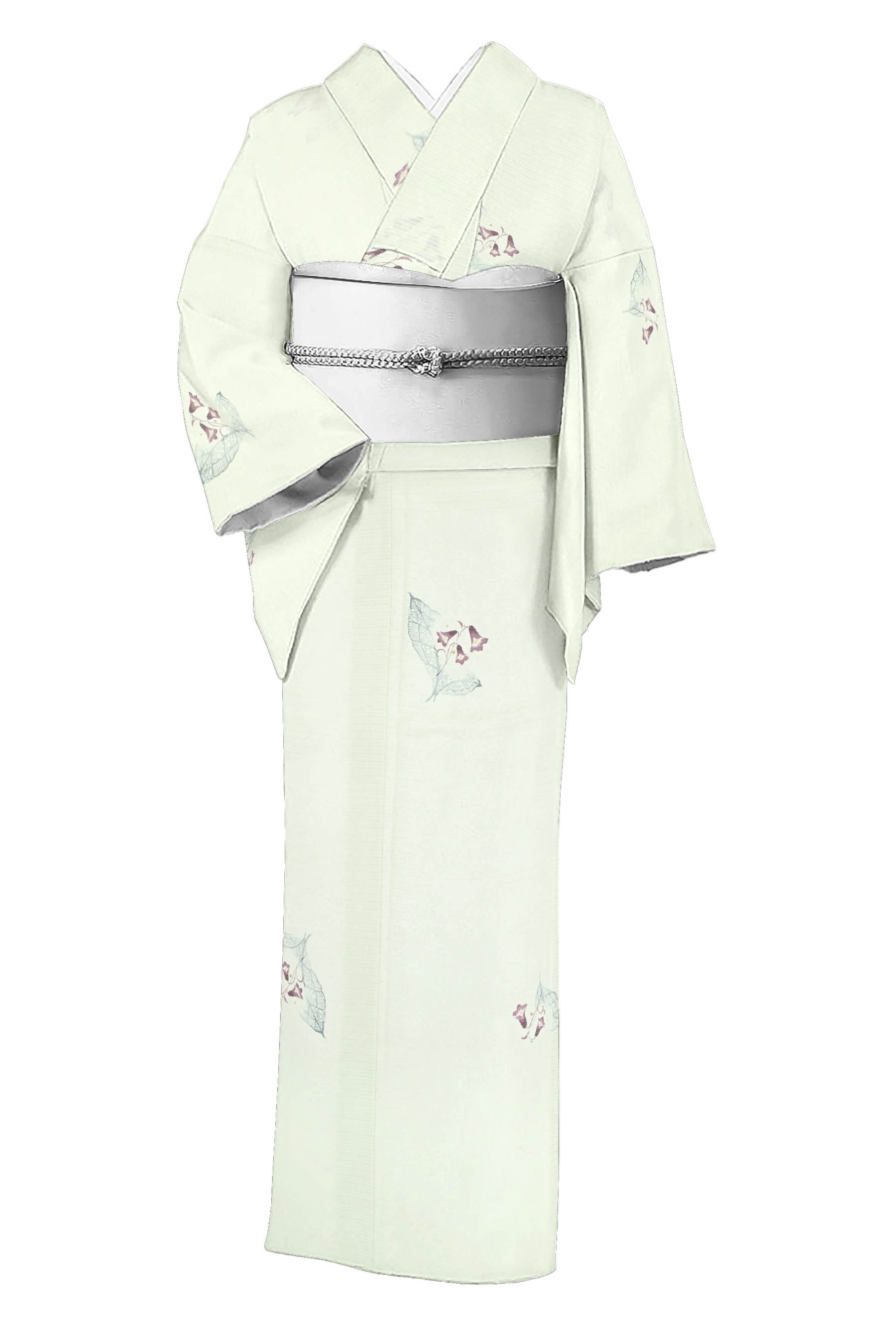【15％OFFクーポン対象】【夏物】 【東レシルック】 絽縮緬小紋 ≪御仕立て上がり・新品≫ 「鈴蘭・シルバーグリーン」 淑やかに透ける夏姿 お手入れ簡単で重宝！ 身丈163　裄68.5 29,458円