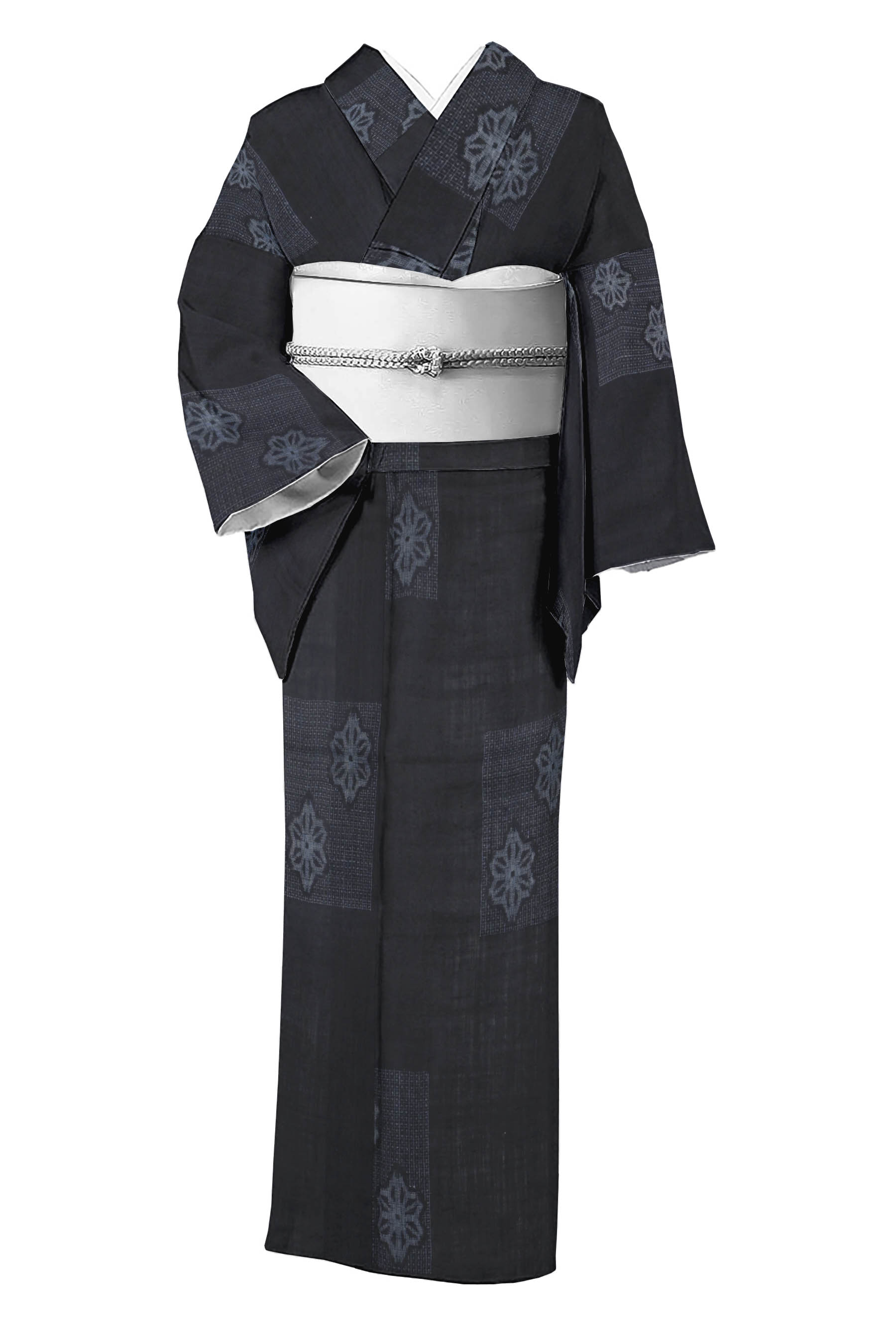 楽天市場】重要無形文化財宮古上布白 麻の葉模様 単衣着物【中古